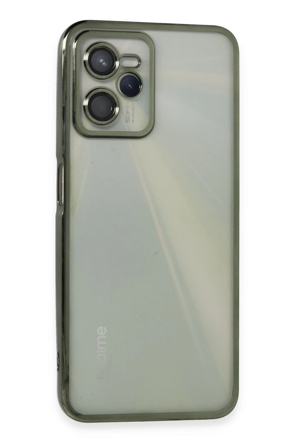 Newface Realme C35 Kılıf Razer Lensli Silikon - Yeşil