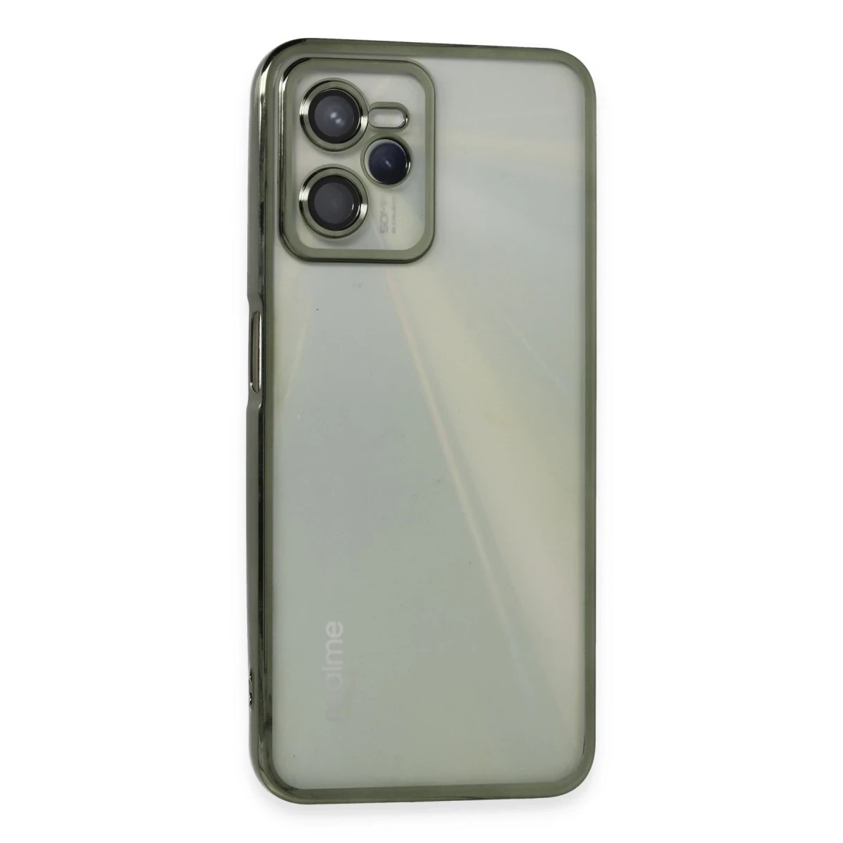 Newface Realme C35 Kılıf Razer Lensli Silikon - Yeşil