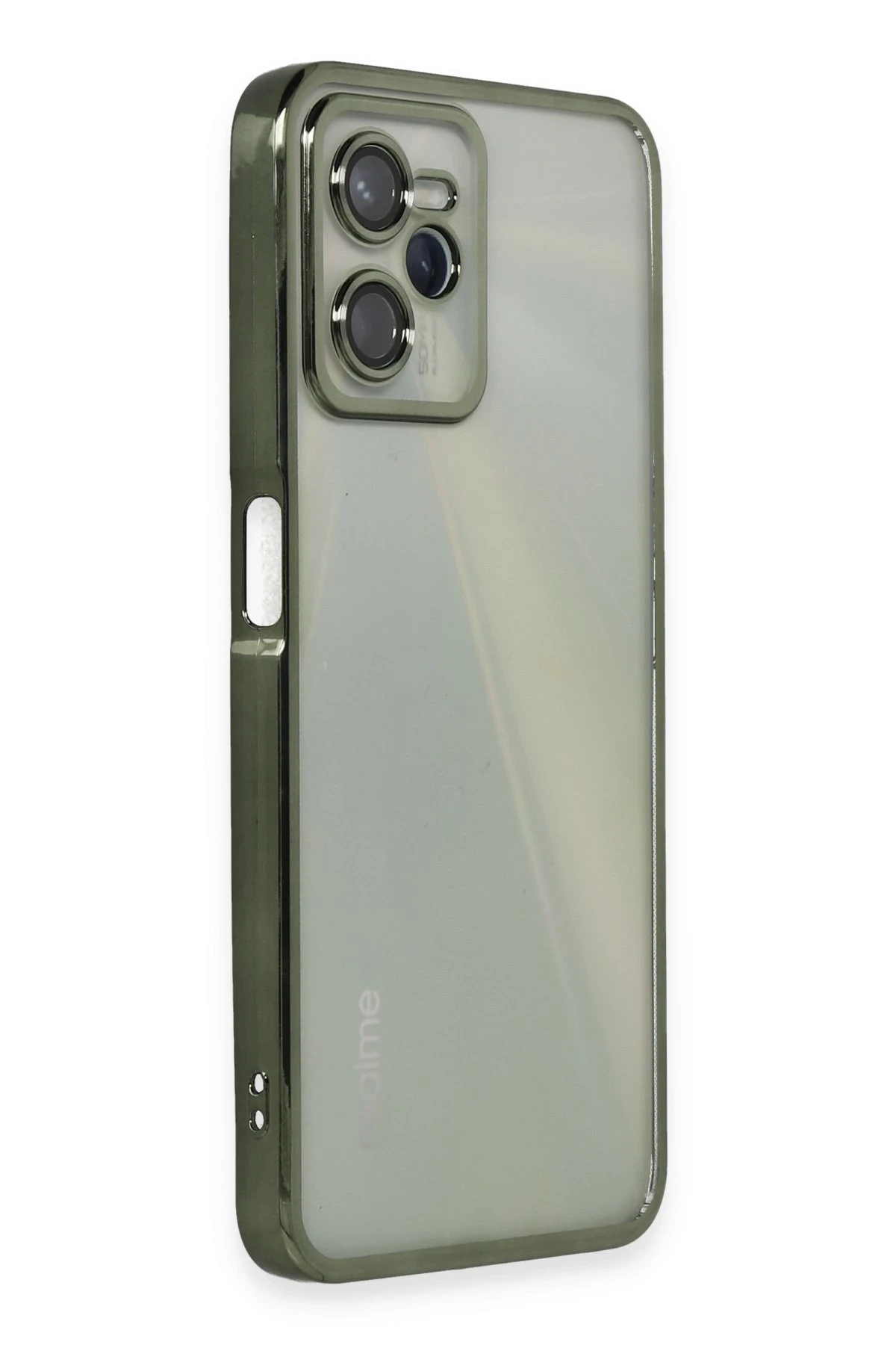 Newface Realme C35 Kılıf Razer Lensli Silikon - Yeşil