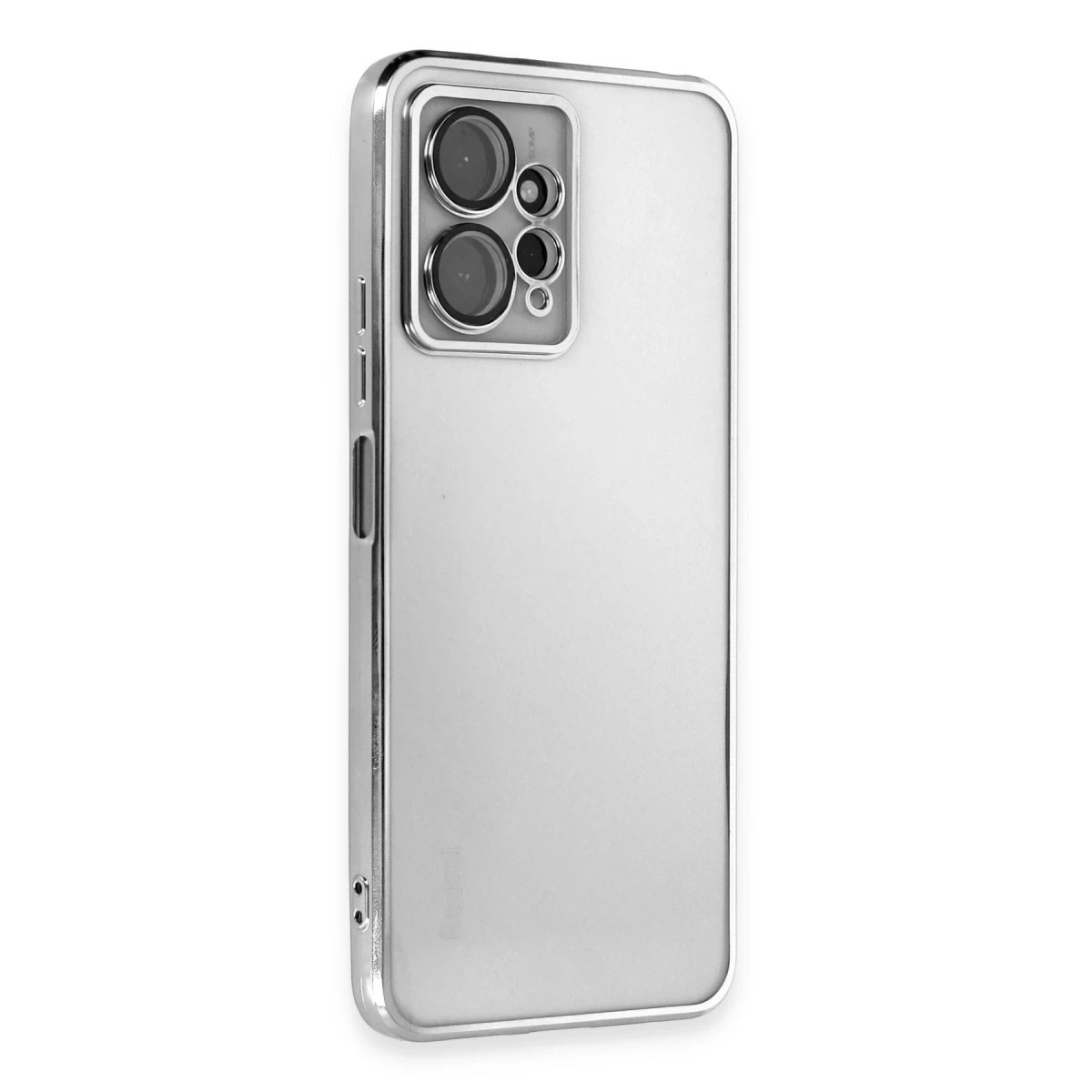 Newface Xiaomi Redmi Note 12 4G Kılıf Razer Lensli Silikon - Gümüş