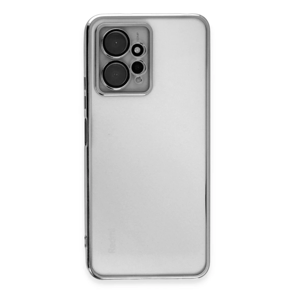 Newface Xiaomi Redmi Note 12 4G Kılıf Razer Lensli Silikon - Gümüş