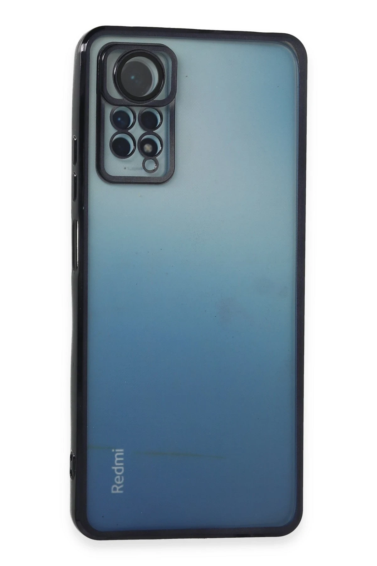 Newface Xiaomi Redmi Note 12 Pro 4G Kılıf Razer Lensli Silikon - Siyah