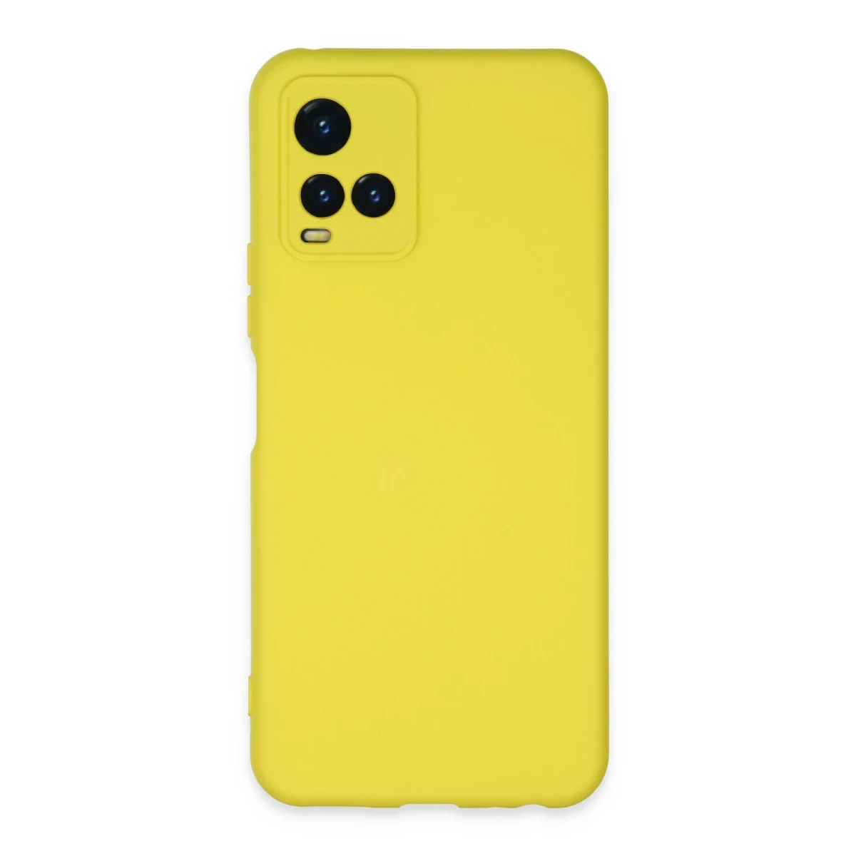Newface Vivo Y21S Kılıf Nano içi Kadife Silikon - Sarı