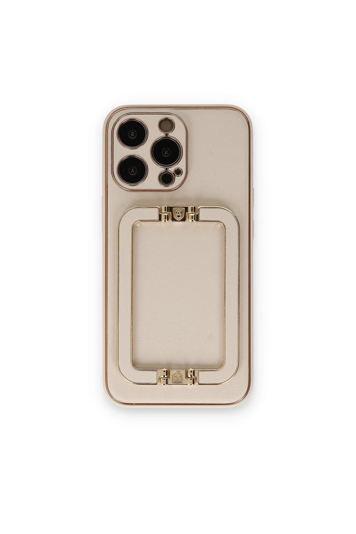 Newface iPhone 14 Pro Max Kılıf Coco Elit Kapak - Gold