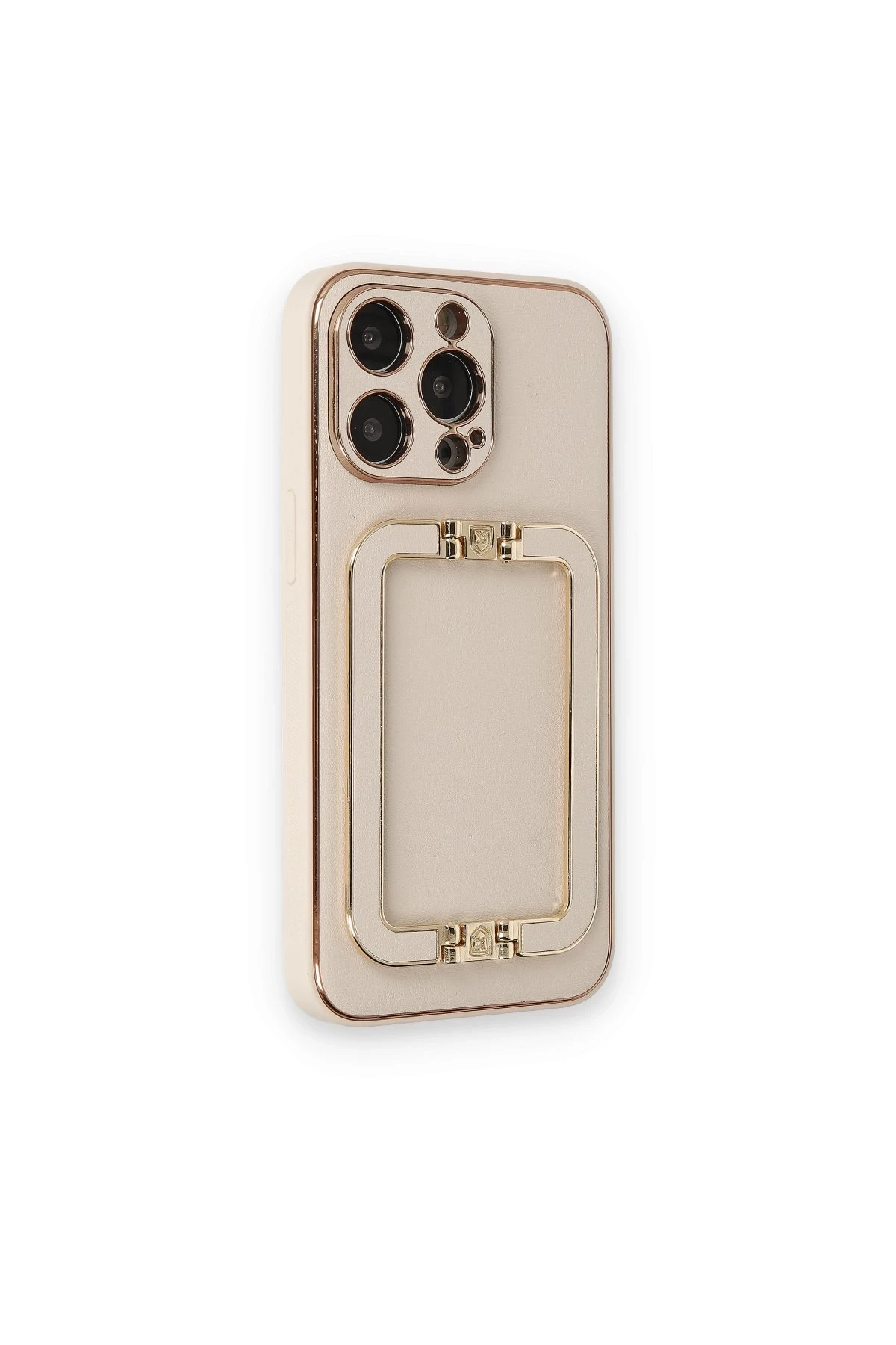 Newface iPhone 14 Pro Max Kılıf Coco Elit Kapak - Gold