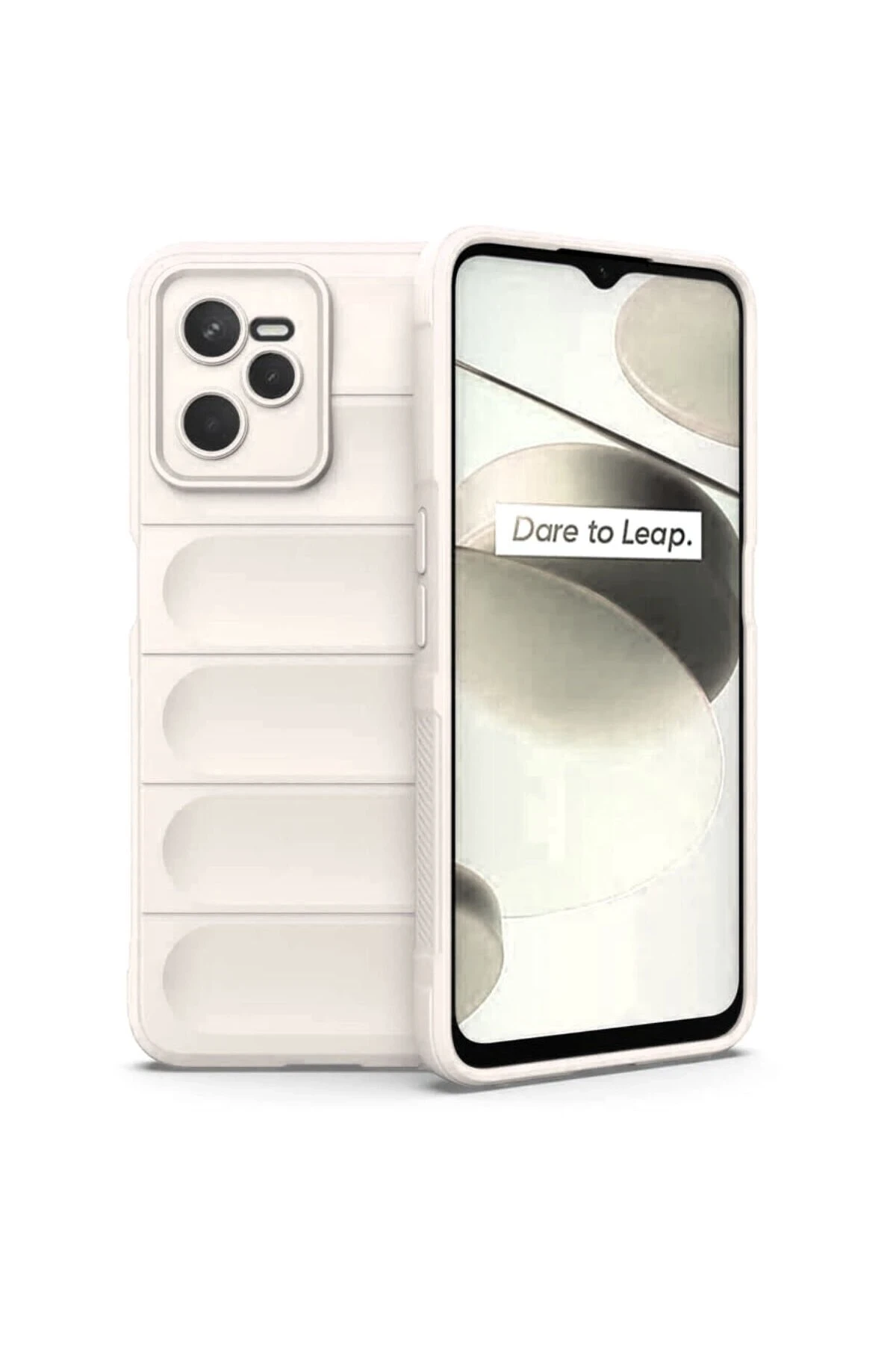 Newface Realme C35 Kılıf Optimum Silikon - Krem