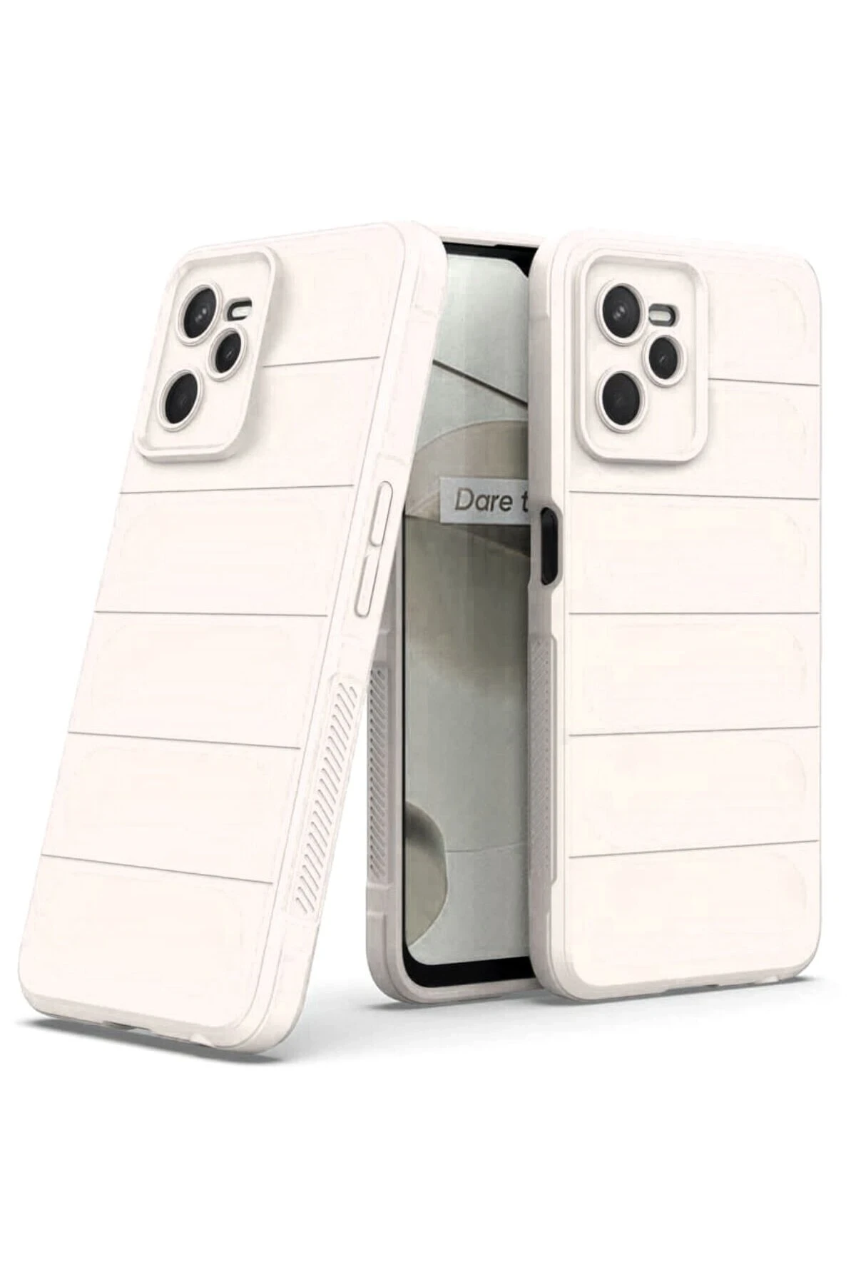 Newface Realme C35 Kılıf Optimum Silikon - Krem