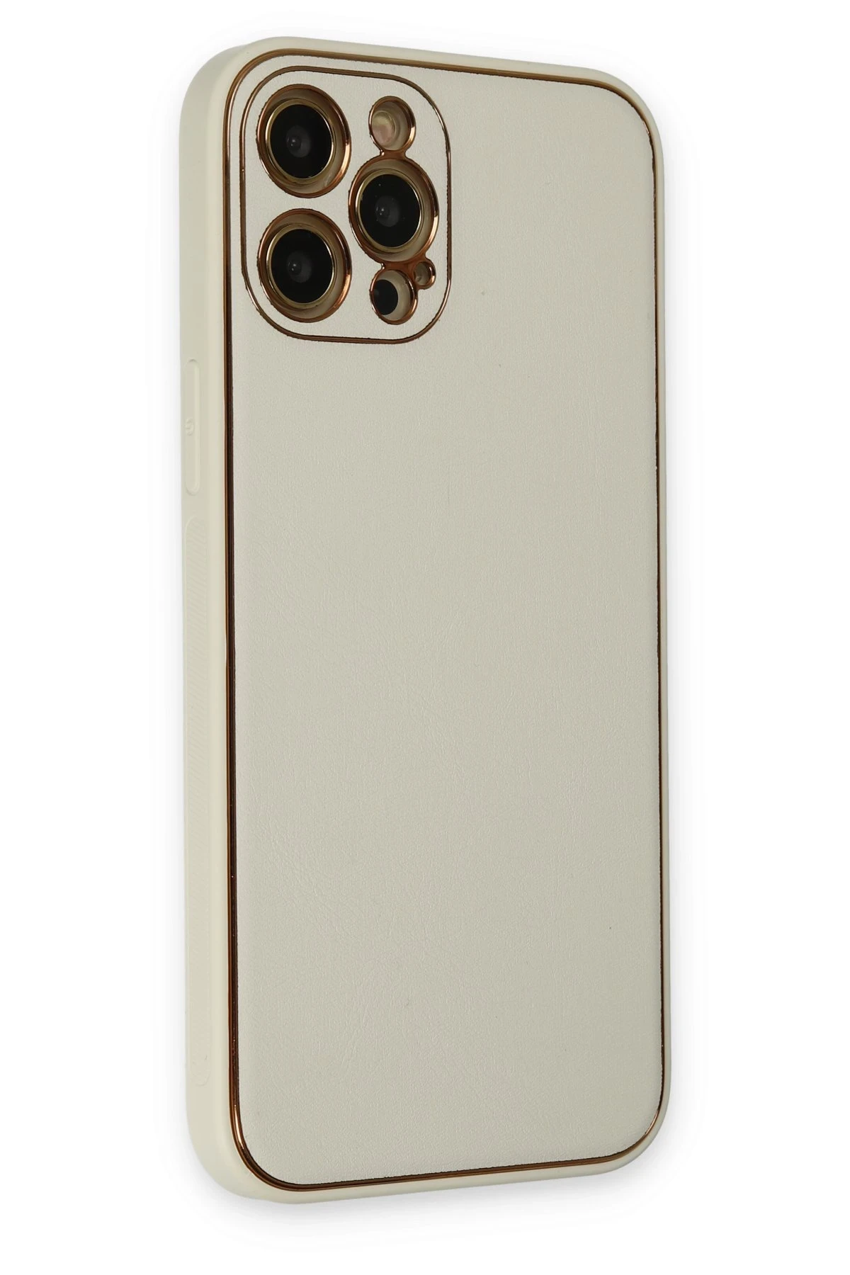 Newface iPhone 12 Pro Kılıf Coco Deri Silikon Kapak - Beyaz