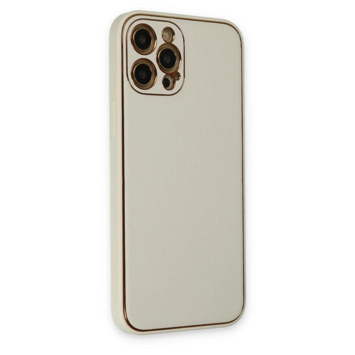 Newface Apple iPhone 12 Pro Kılıf Coco Deri Silikon Kapak - Beyaz