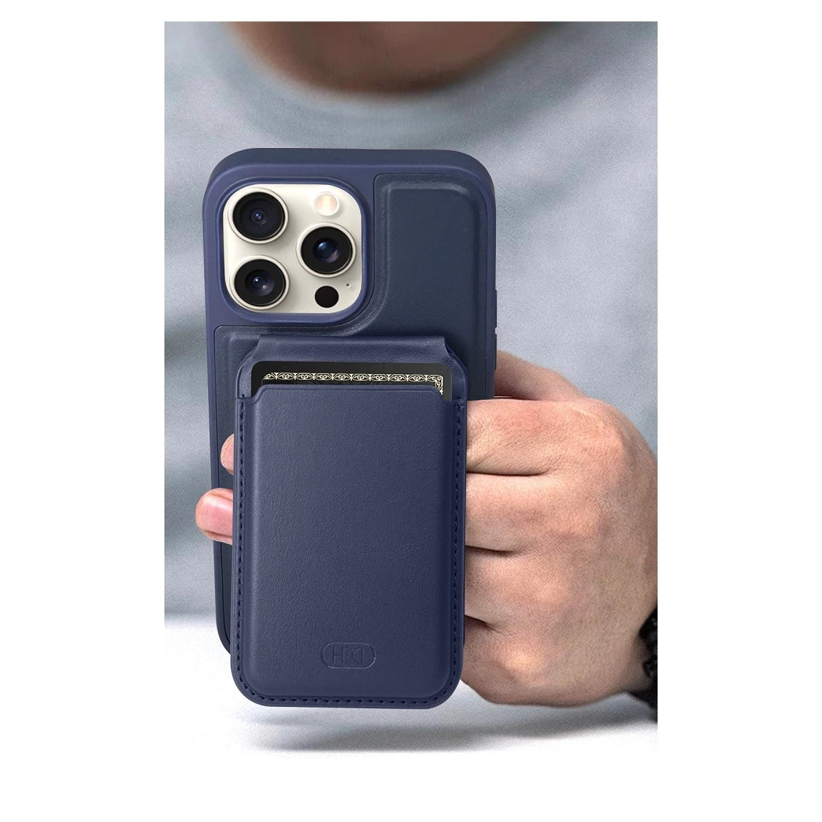 HDD Apple iPhone 15 Pro HBC-247 Atina Kartvizitli Kapak - Lacivert