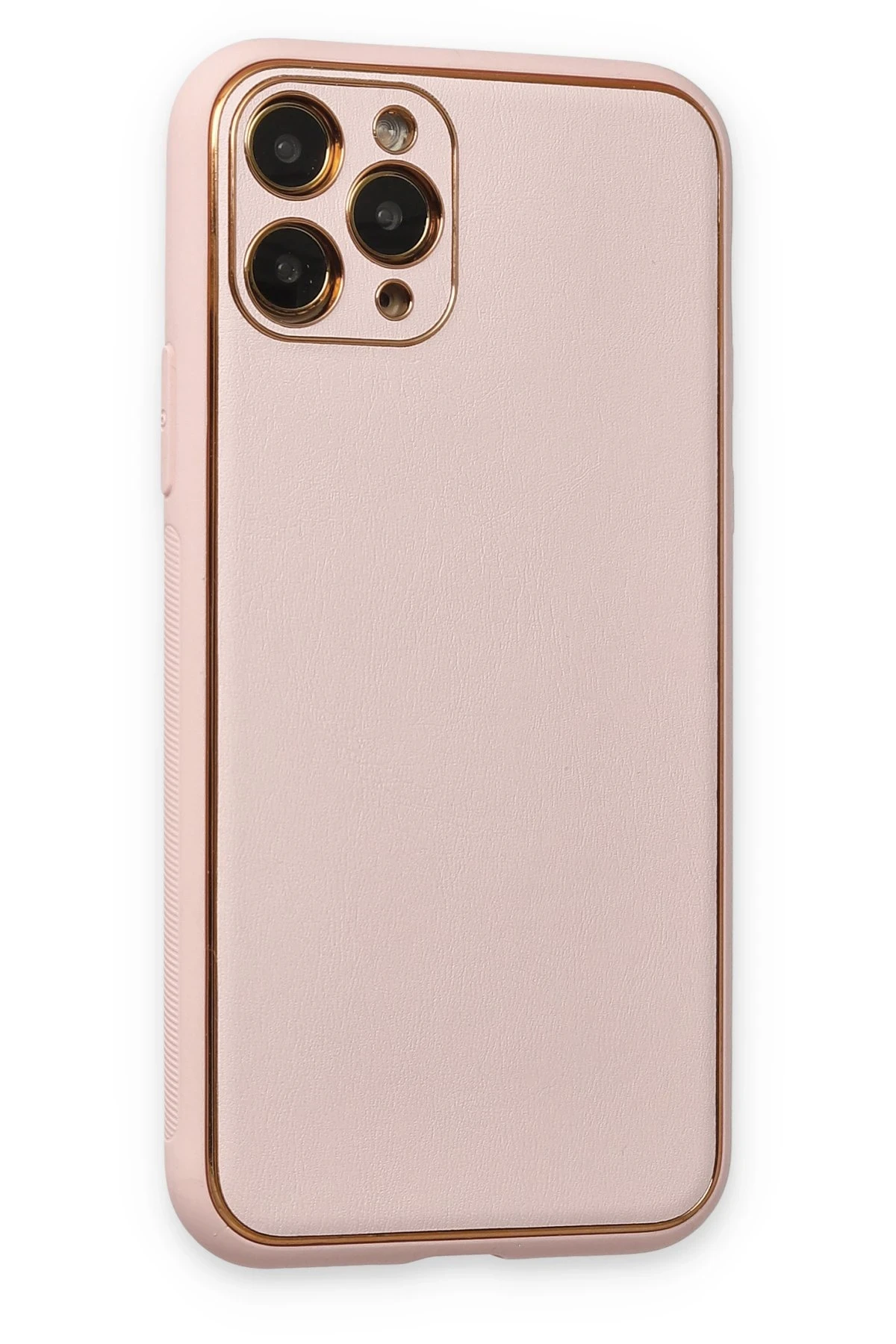 Newface iPhone 11 Pro Kılıf Coco Deri Silikon Kapak - Pudra
