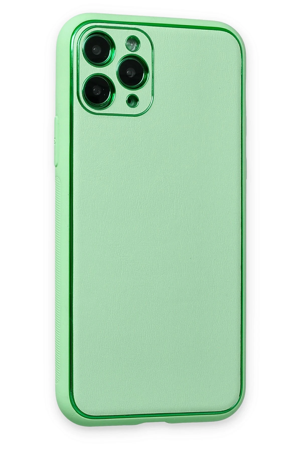 Newface iPhone 11 Pro Kılıf Coco Deri Silikon Kapak - Açık Yeşil