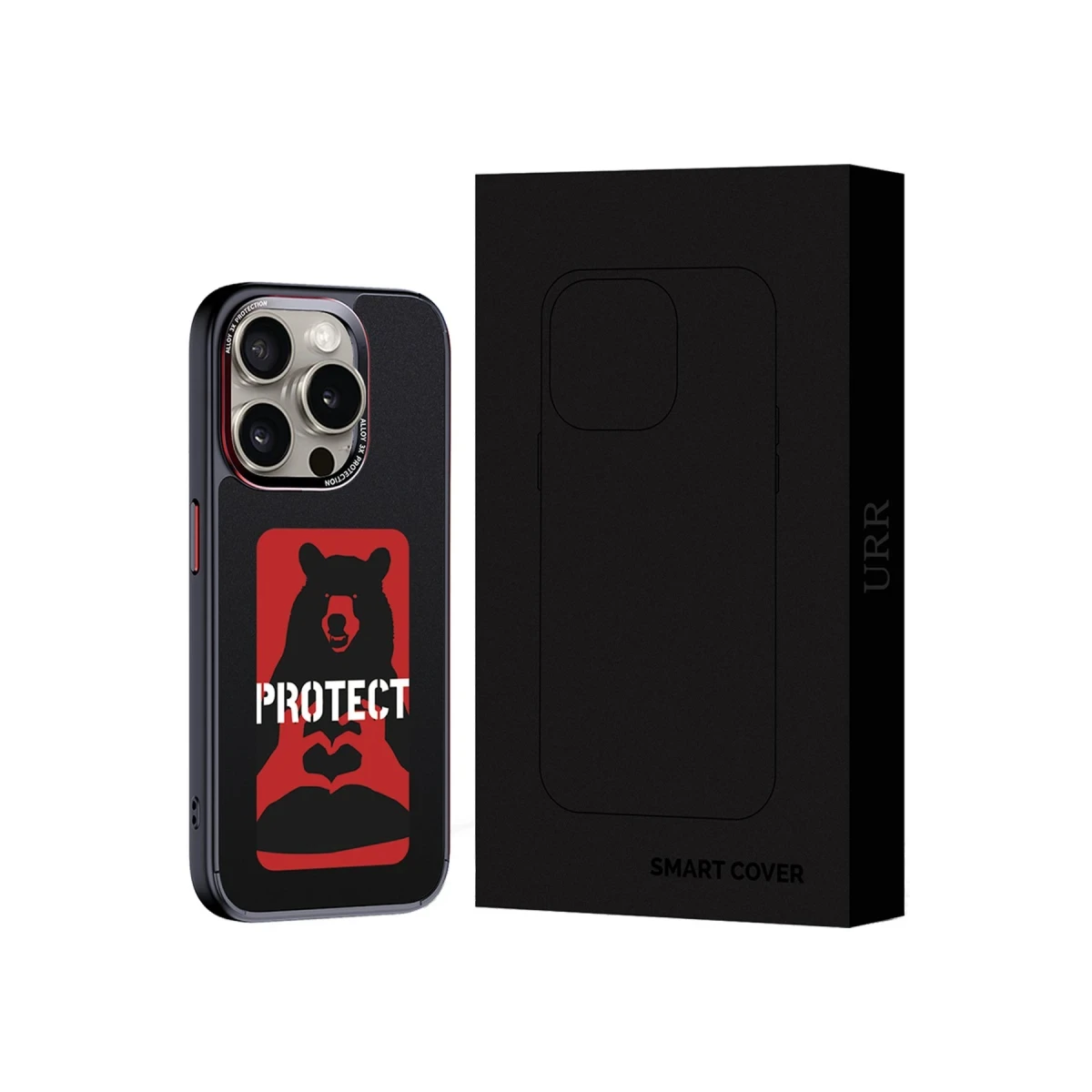 URR Apple iPhone 15 Pro Max NFC Smart Case Akıllı Kapak - Siyah