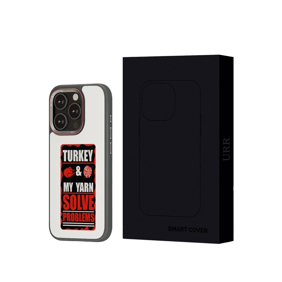 URR Apple iPhone 15 Pro Max NFC Smart Case Akıllı Kapak - Titan Gri