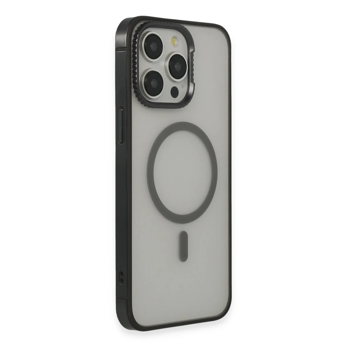 URR Apple iPhone 15 Pro PVDSS Lens Titanium Edge Magsafe Kapak - Siyah