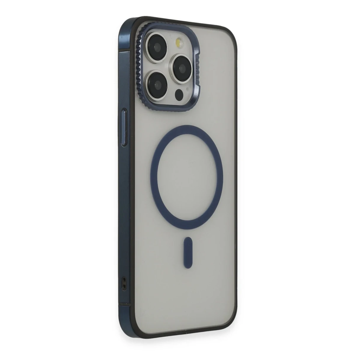 URR Apple iPhone 15 Pro PVDSS Lens Titanium Edge Magsafe Kapak - Lacivert