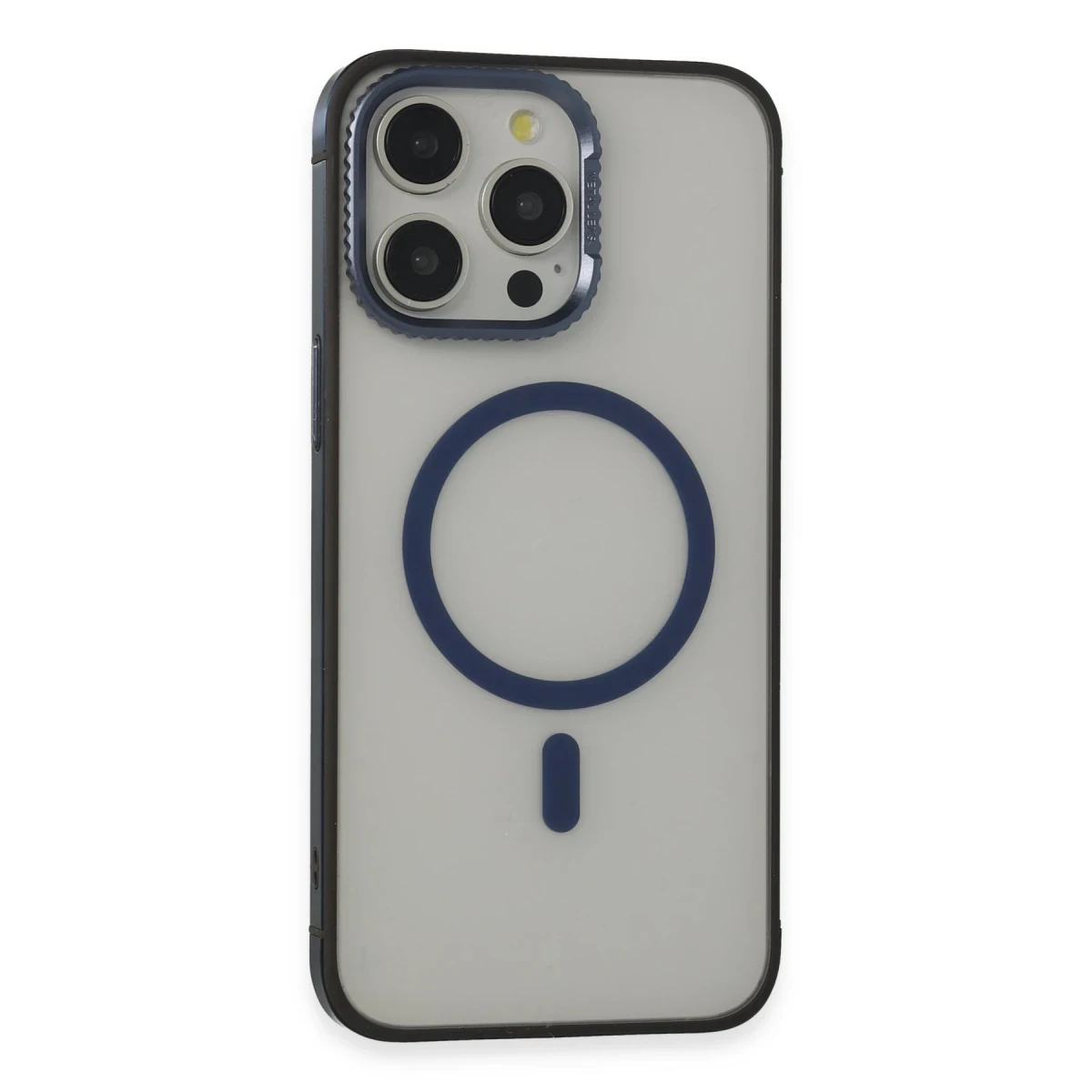URR Apple iPhone 15 Pro Max PVDSS Lens Titanium Edge Magsafe Kapak - Lacivert