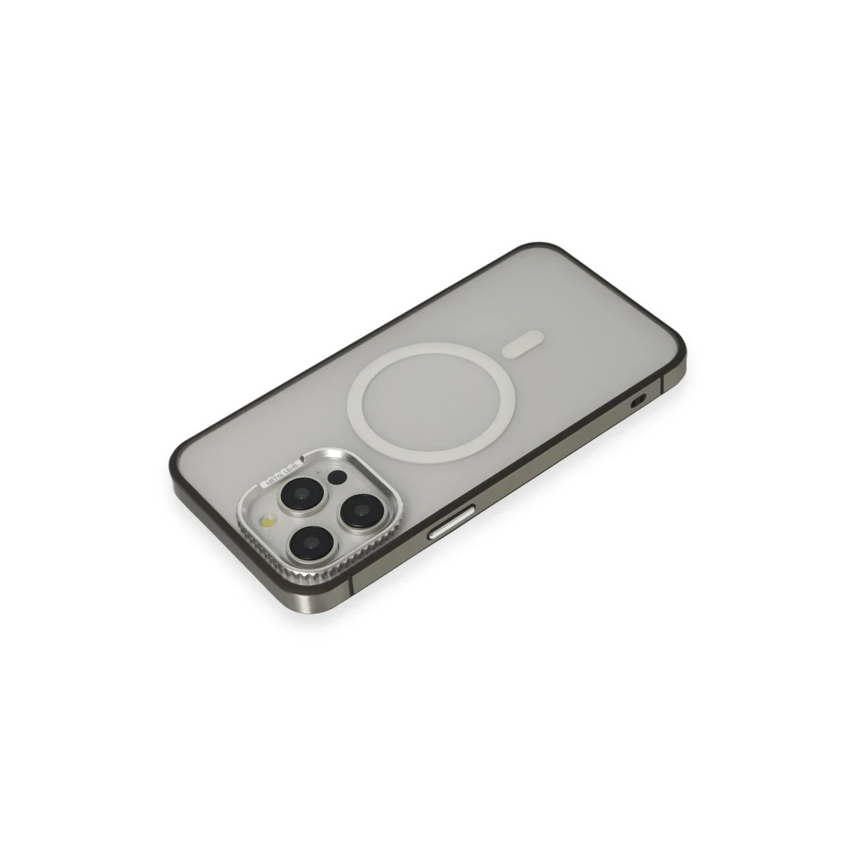 URR Apple iPhone 15 Pro Max PVDSS Lens Titanium Edge Magsafe Kapak - Titan Gri