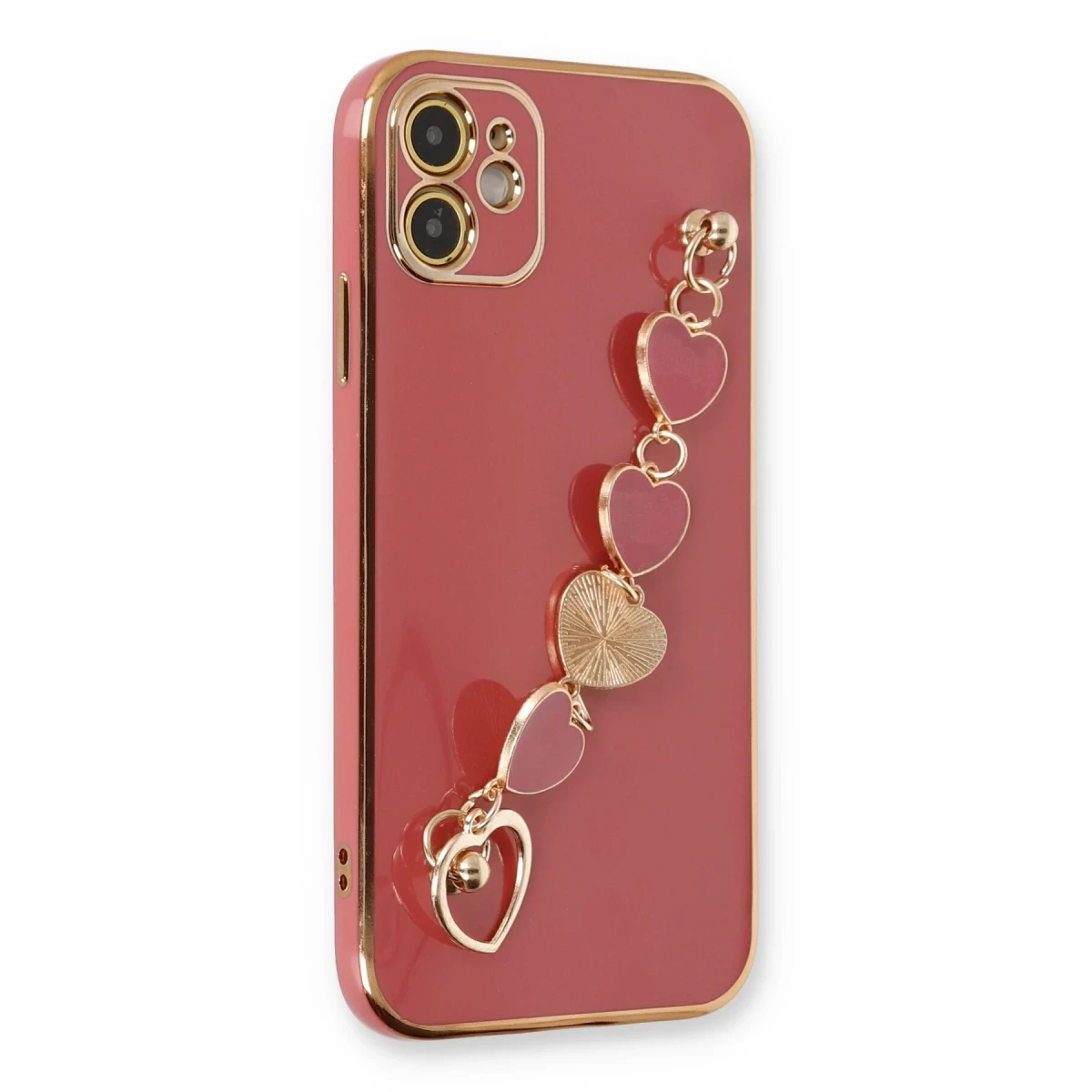 Newface Apple iPhone 12 Kılıf Esila Silikon - Kırmızı