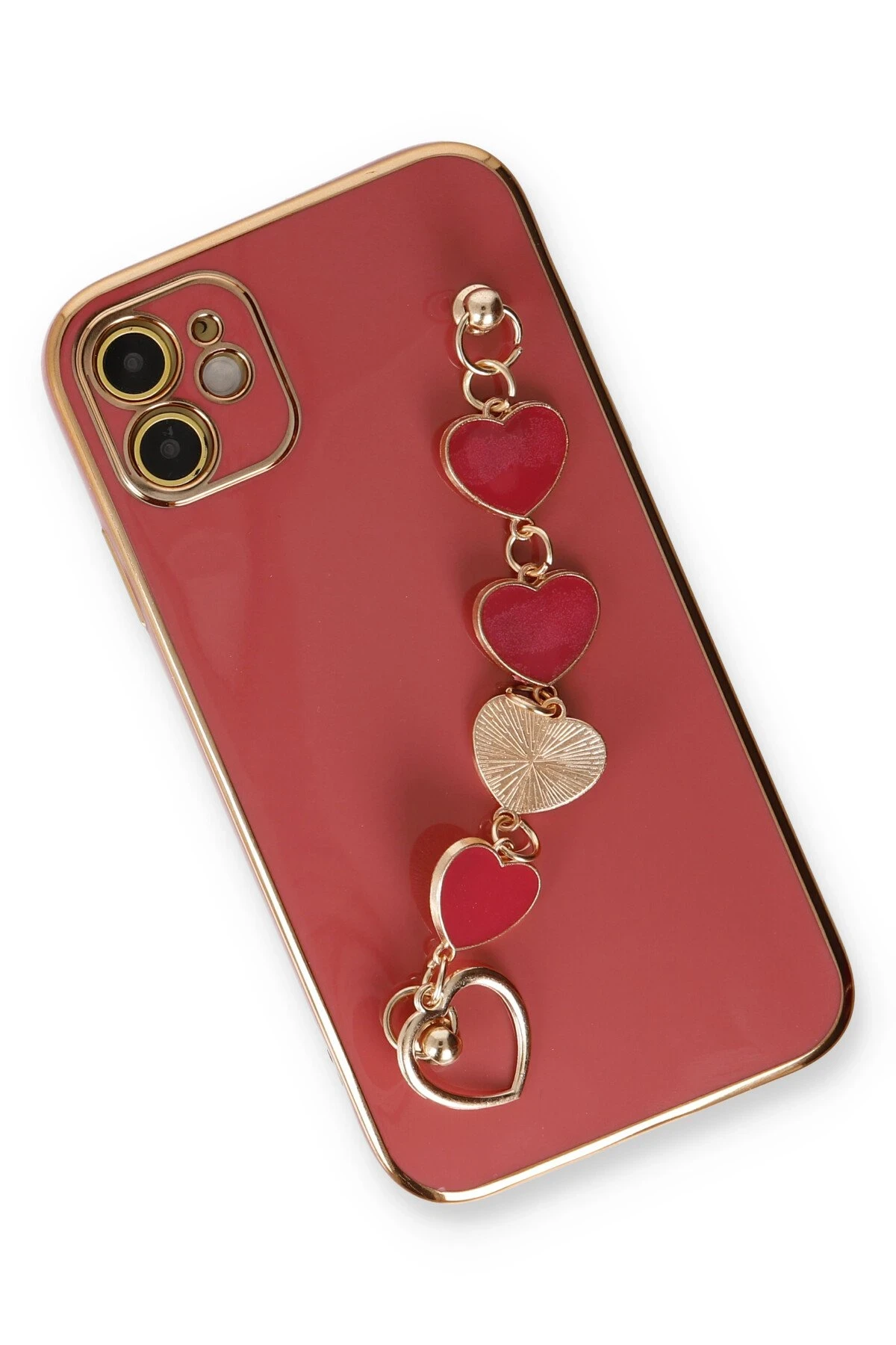 Newface iPhone 12 Kılıf Esila Silikon - Kırmızı