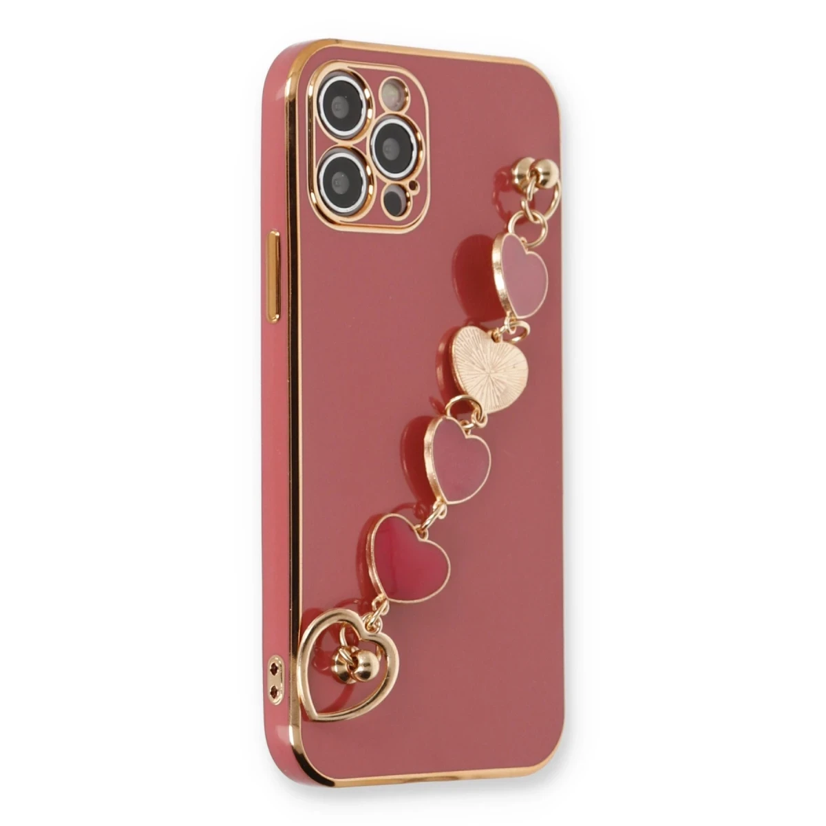 Newface Apple iPhone 12 Pro Max Kılıf Esila Silikon - Kırmızı