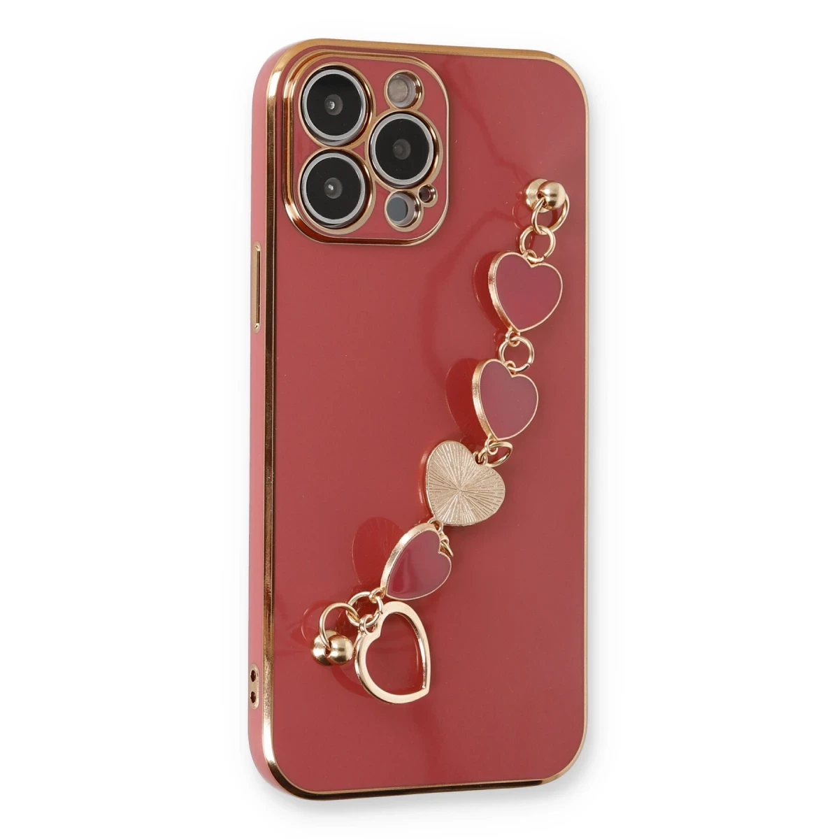 Newface Apple iPhone 13 Pro Kılıf Esila Silikon - Kırmızı