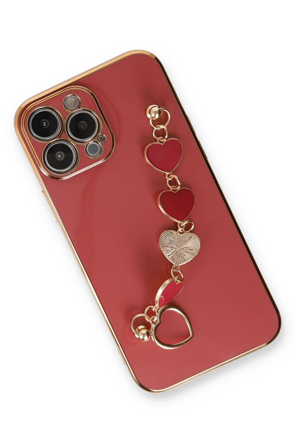 Newface iPhone 13 Pro Max Kılıf Esila Silikon - Kırmızı