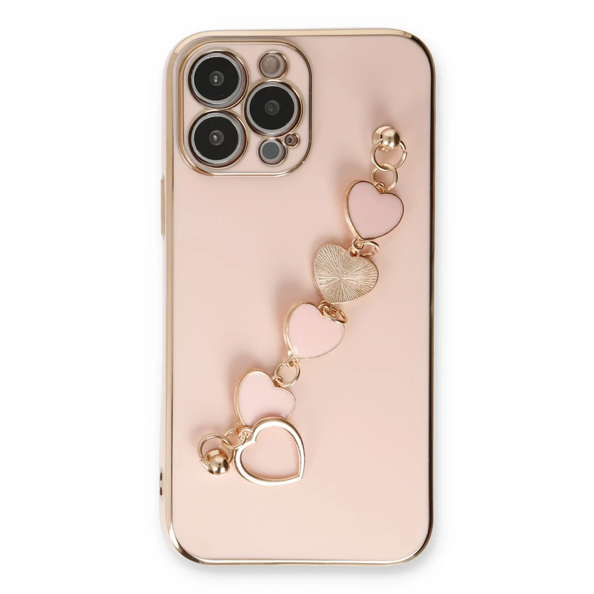 Newface Apple iPhone 13 Pro Max Kılıf Esila Silikon - Pudra