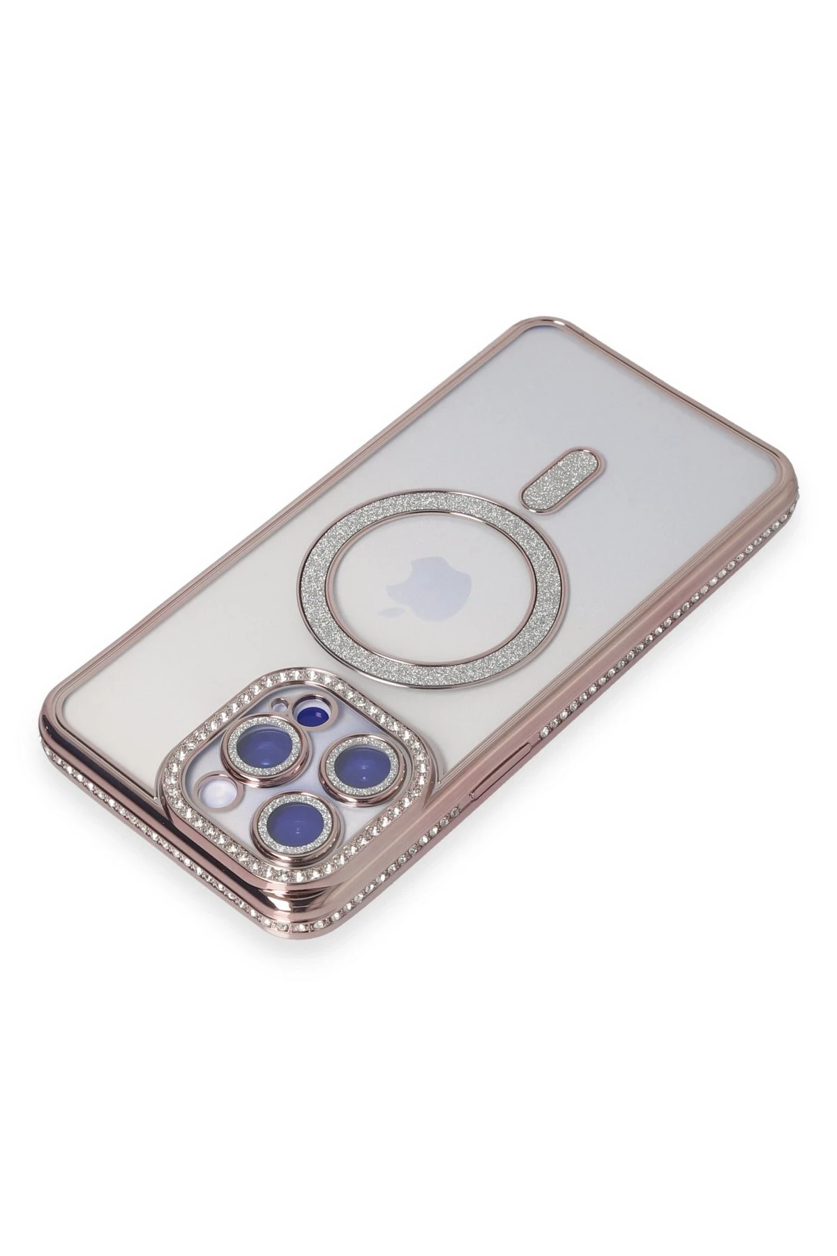 Newface iPhone 14 Pro Kılıf Joke Simli Magneticsafe Kılıf - Pembe
