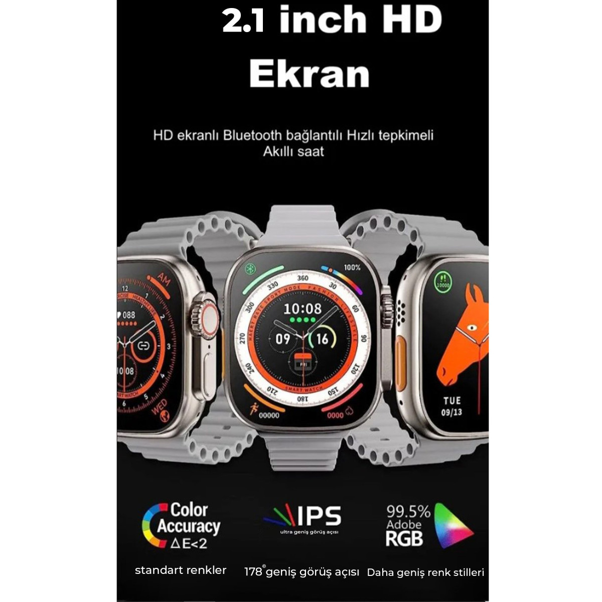 Joko Ultra 8 2.1 inç IPS Ekran Konuşma ve NFC Özellikli Akıllı Saat - Siyah — görsel 8