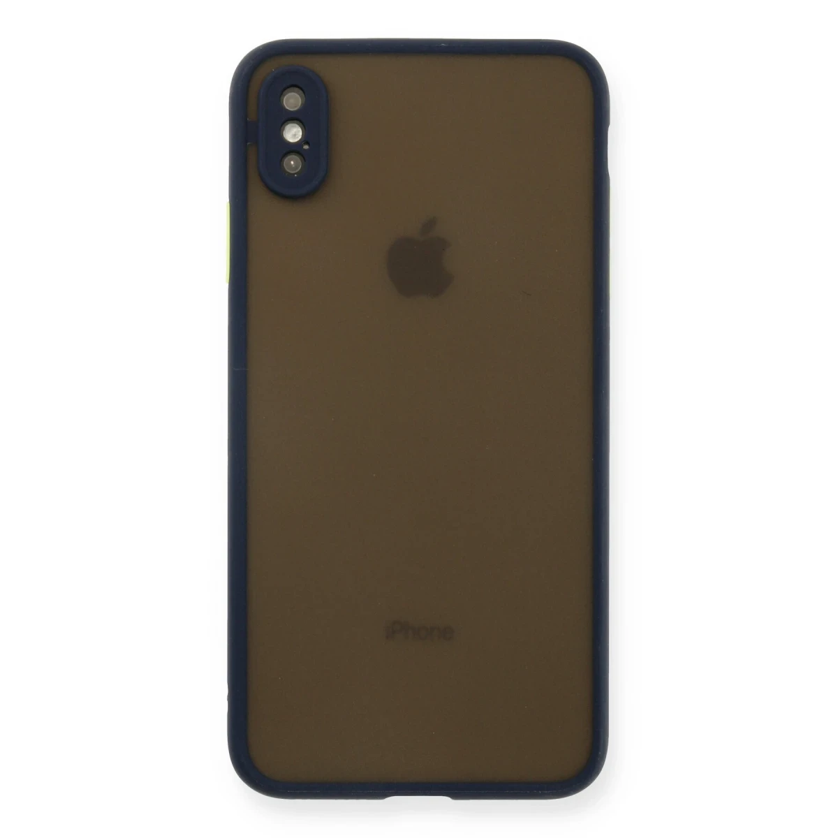 Newface Apple iPhone XS Max Kılıf Montreal Silikon Kapak - Lacivert