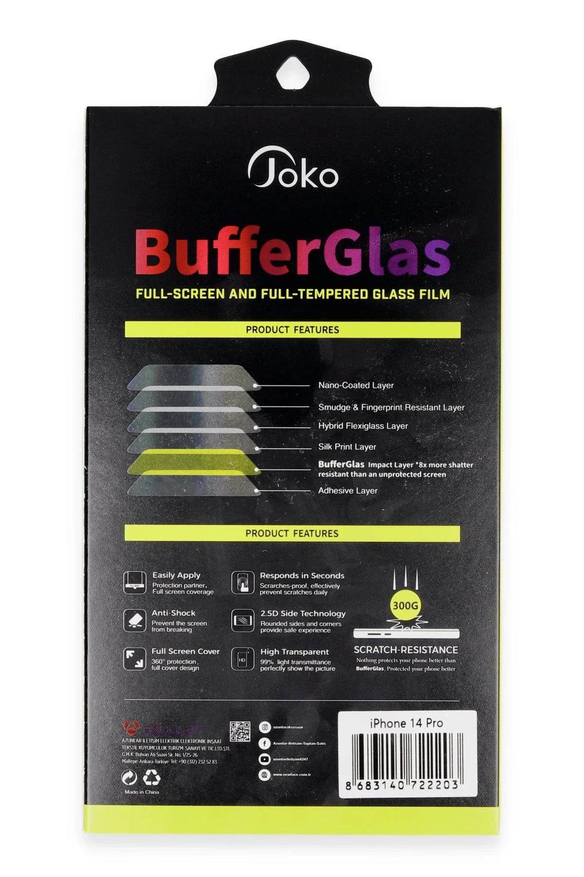Joko iPhone 14 Buffer Cam Ekran Koruyucu - Siyah