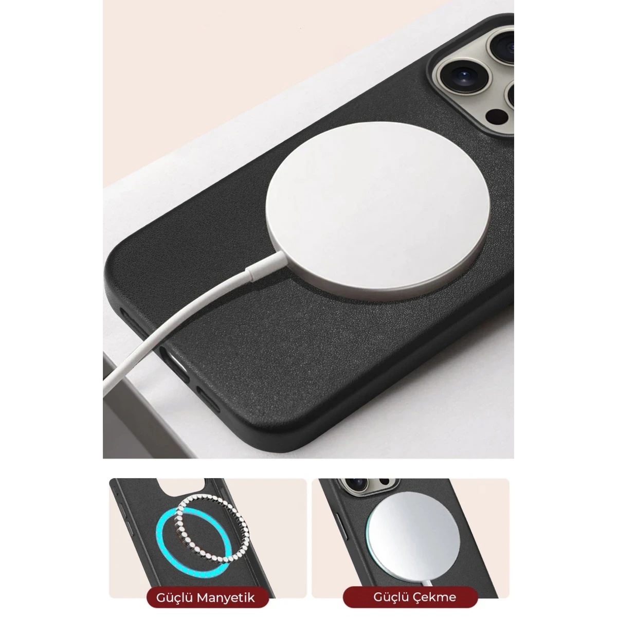 HDD Apple iPhone 15 Pro Max HBC-242 Dividing Magsafe Kapak - Siyah