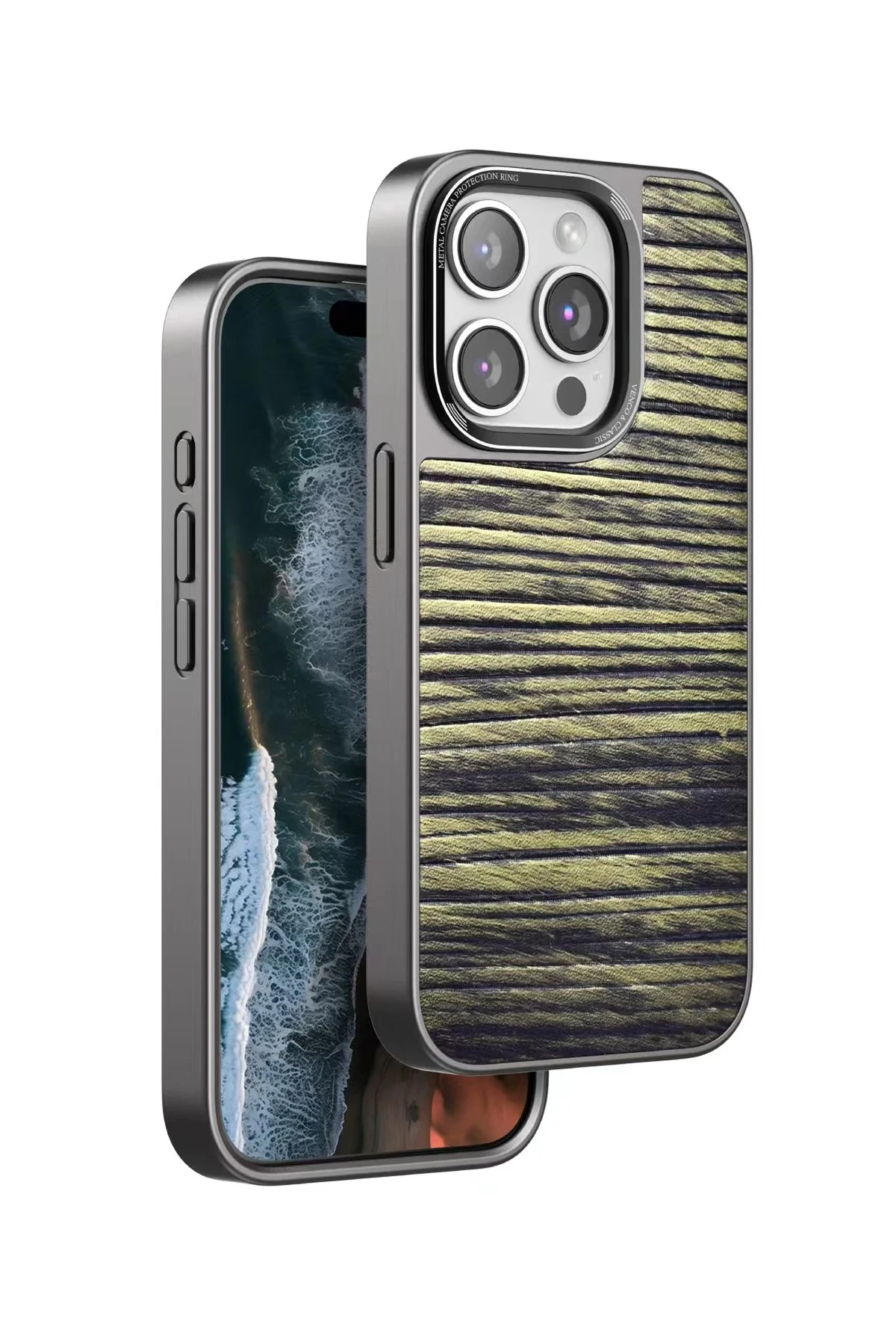 Venco iPhone 14 Pro Max Wave Kapak - Koyu Kahve