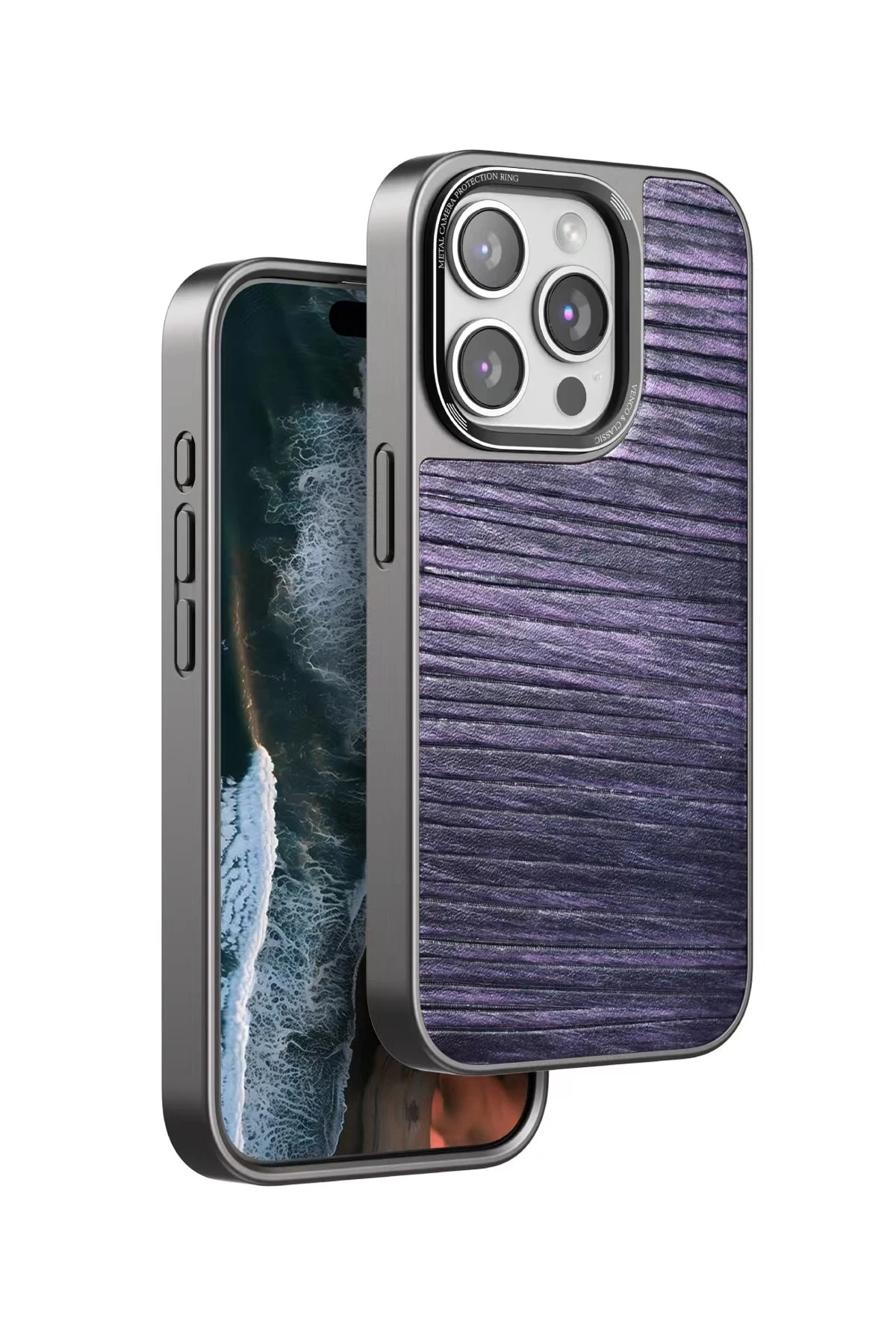 Venco iPhone 15 Pro Max Wave Kapak - Derin Mor