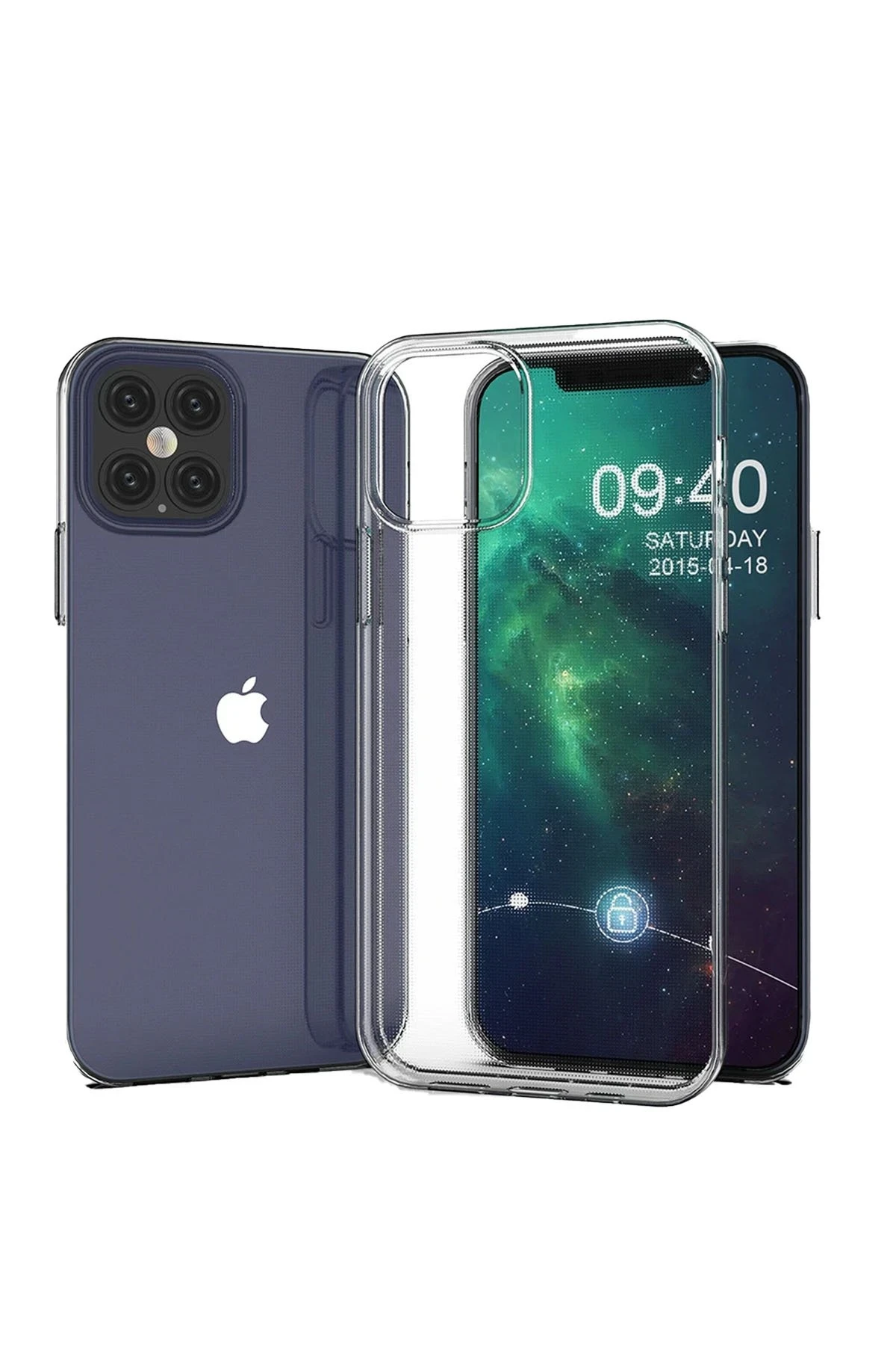 Newface iPhone 12 Kılıf Lüx Şeffaf Silikon