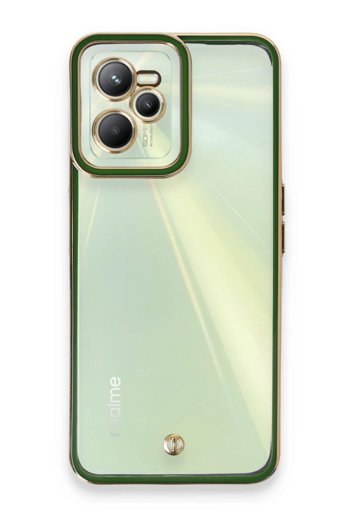 Newface Realme C35 Kılıf Liva Lens Silikon - Yeşil