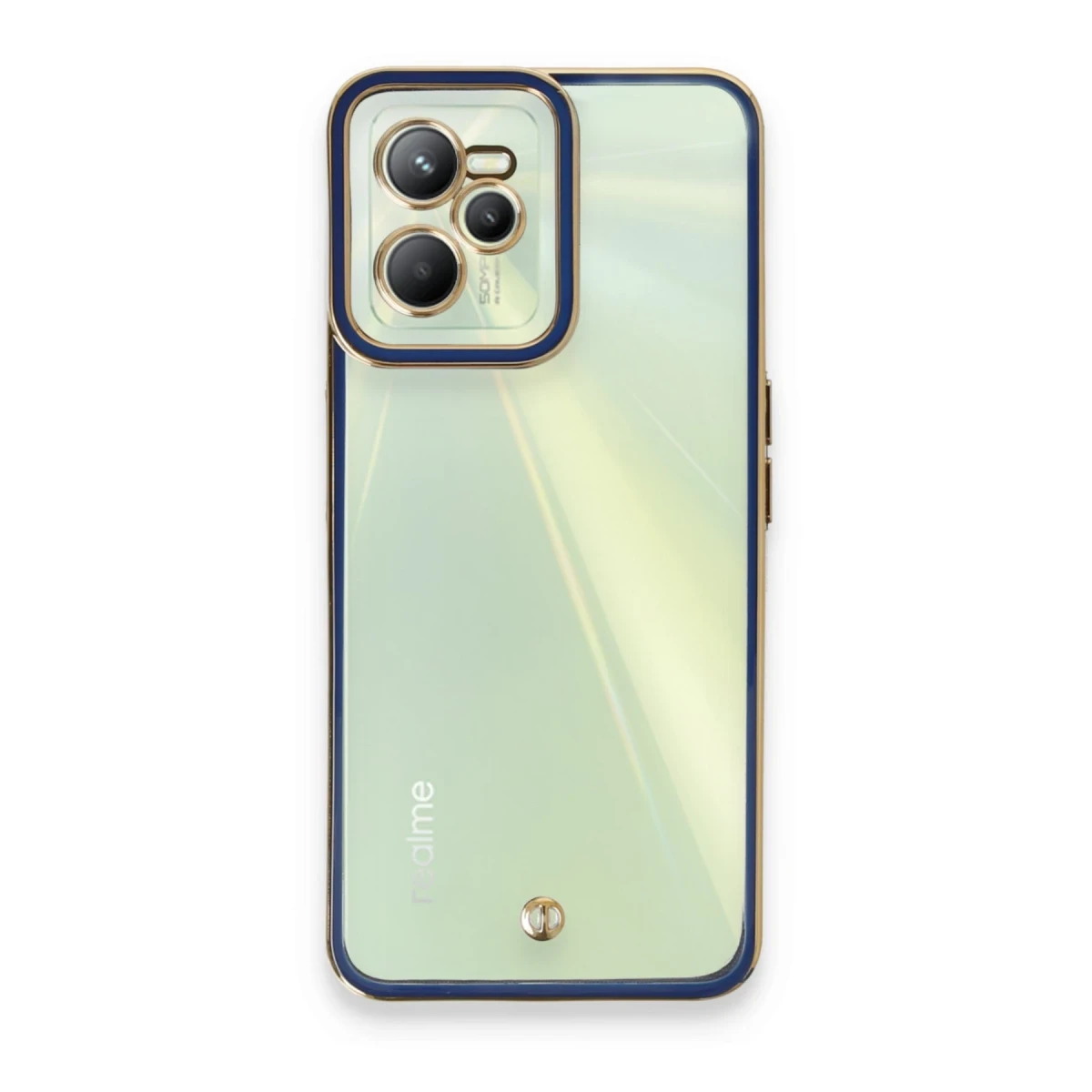 Newface Realme C35 Kılıf Liva Lens Silikon - Mavi