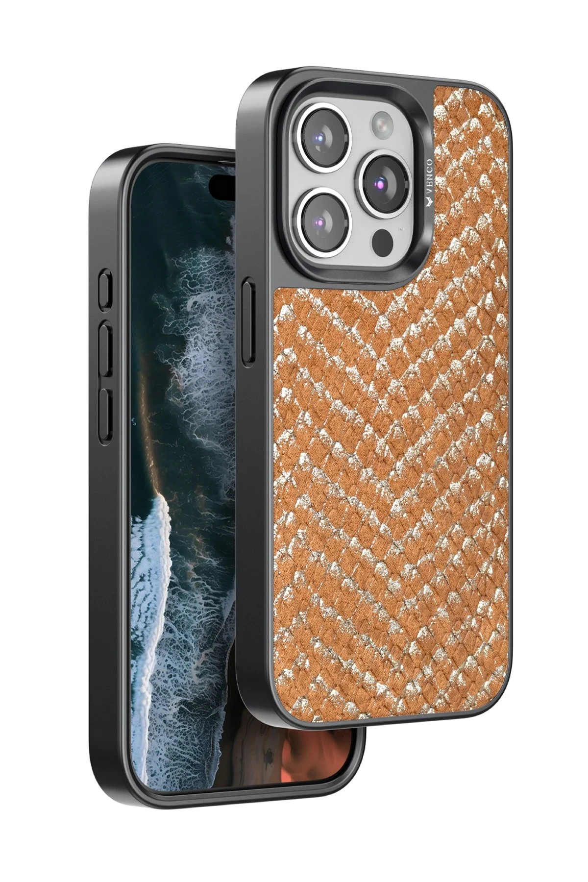 Venco iPhone 15 Pro Viper Kapak - Kahverengi