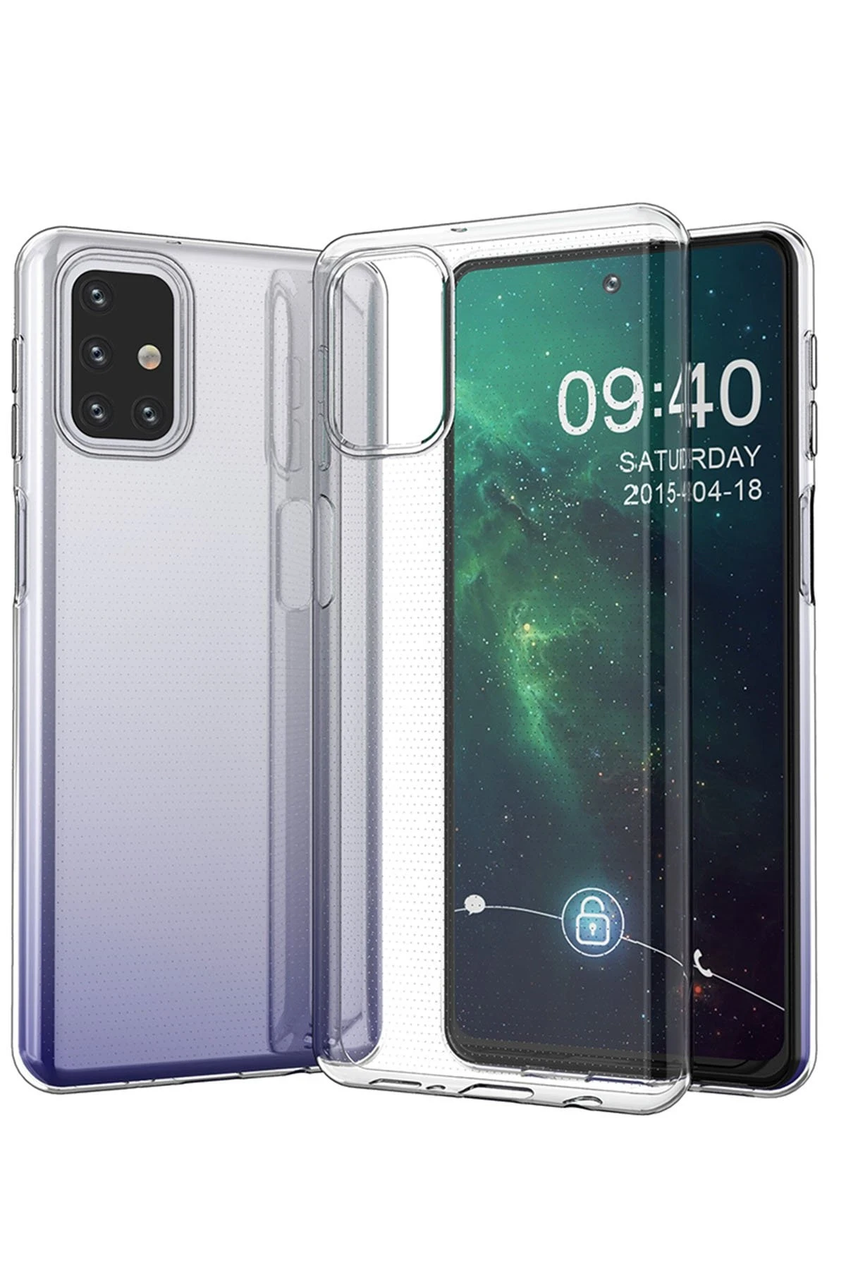 Newface Samsung Galaxy M31S Kılıf Lüx Şeffaf Silikon
