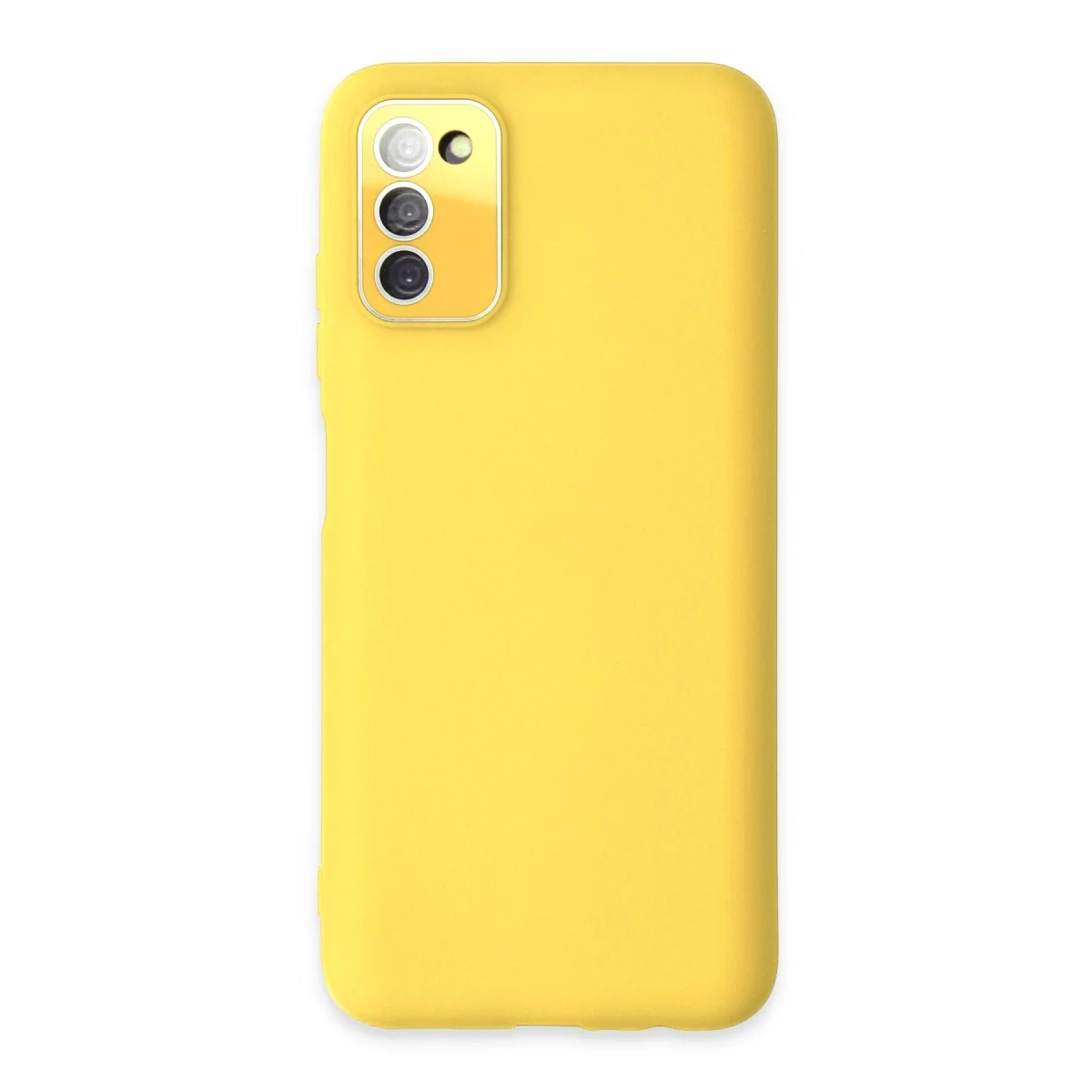 Newface Samsung Galaxy A03S Kılıf Lansman Glass Kapak - Sarı
