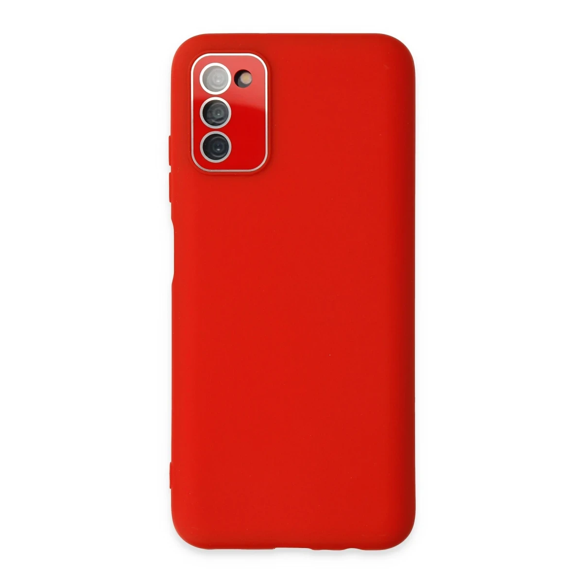 Newface Samsung Galaxy A03S Kılıf Lansman Glass Kapak - Kırmızı