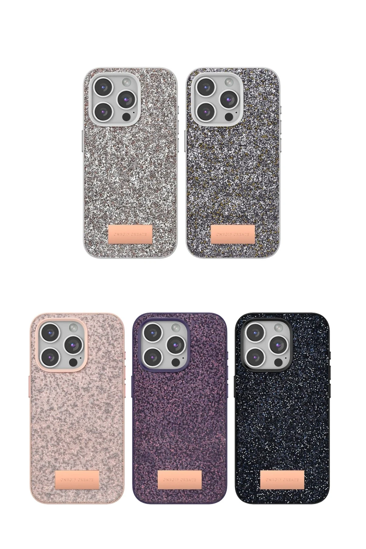 Onegif iPhone 14 Pro Bright Simli Kapak - Derin Mor
