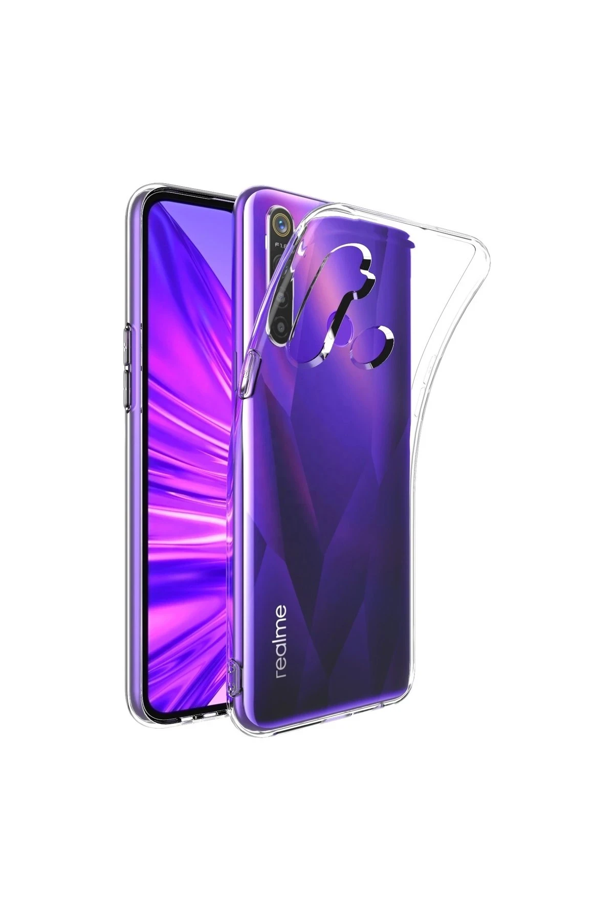 Newface Realme 5i Kılıf Lüx Şeffaf Silikon