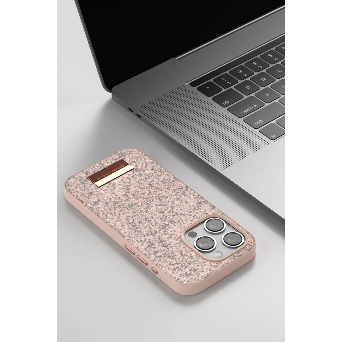 Onegif Apple iPhone 15 Bright Simli Kapak - Gold