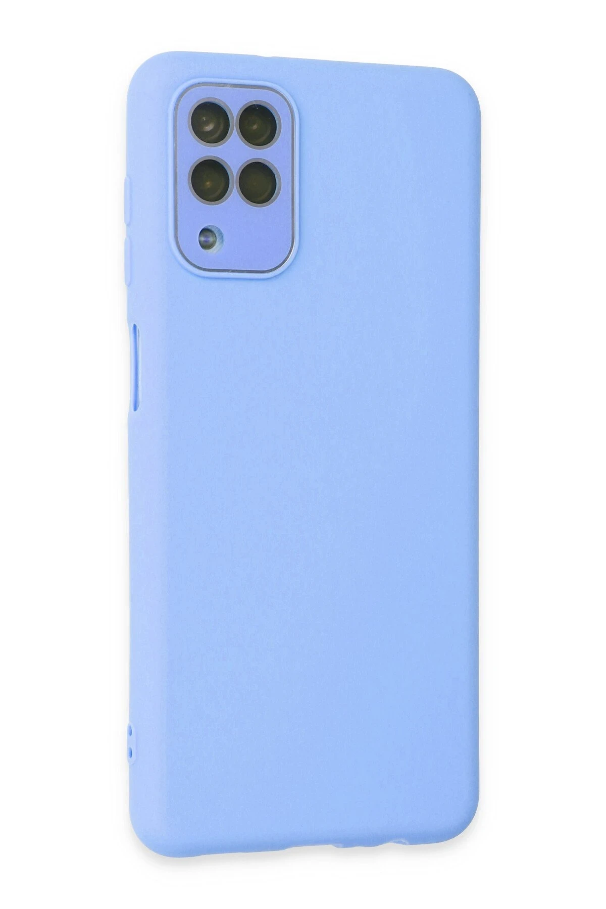 Newface Samsung Galaxy A22 Kılıf Lansman Glass Kapak - Mavi