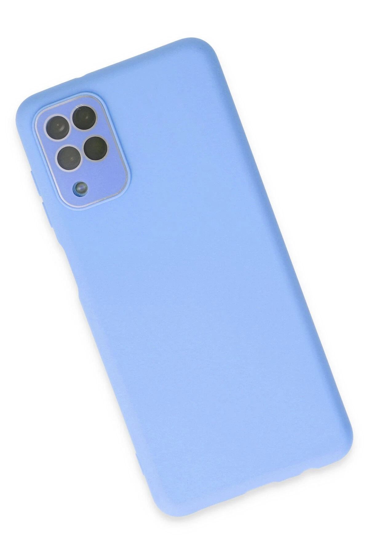 Newface Samsung Galaxy A22 Kılıf Lansman Glass Kapak - Mavi