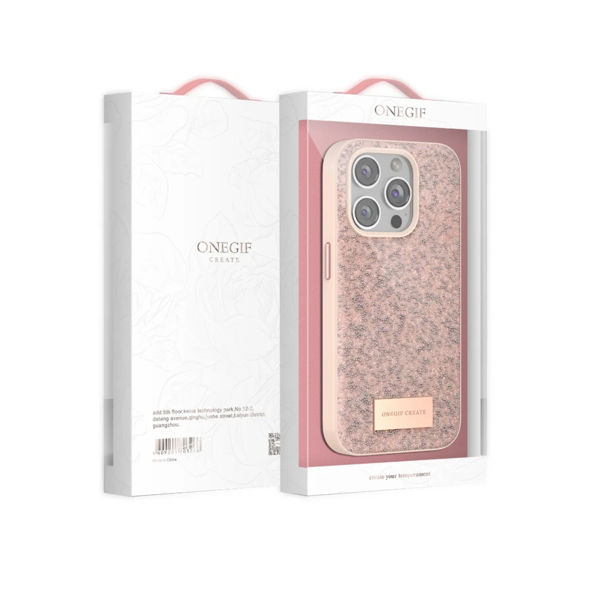 Onegif Apple iPhone 15 Bright Simli Kapak - Derin Mor