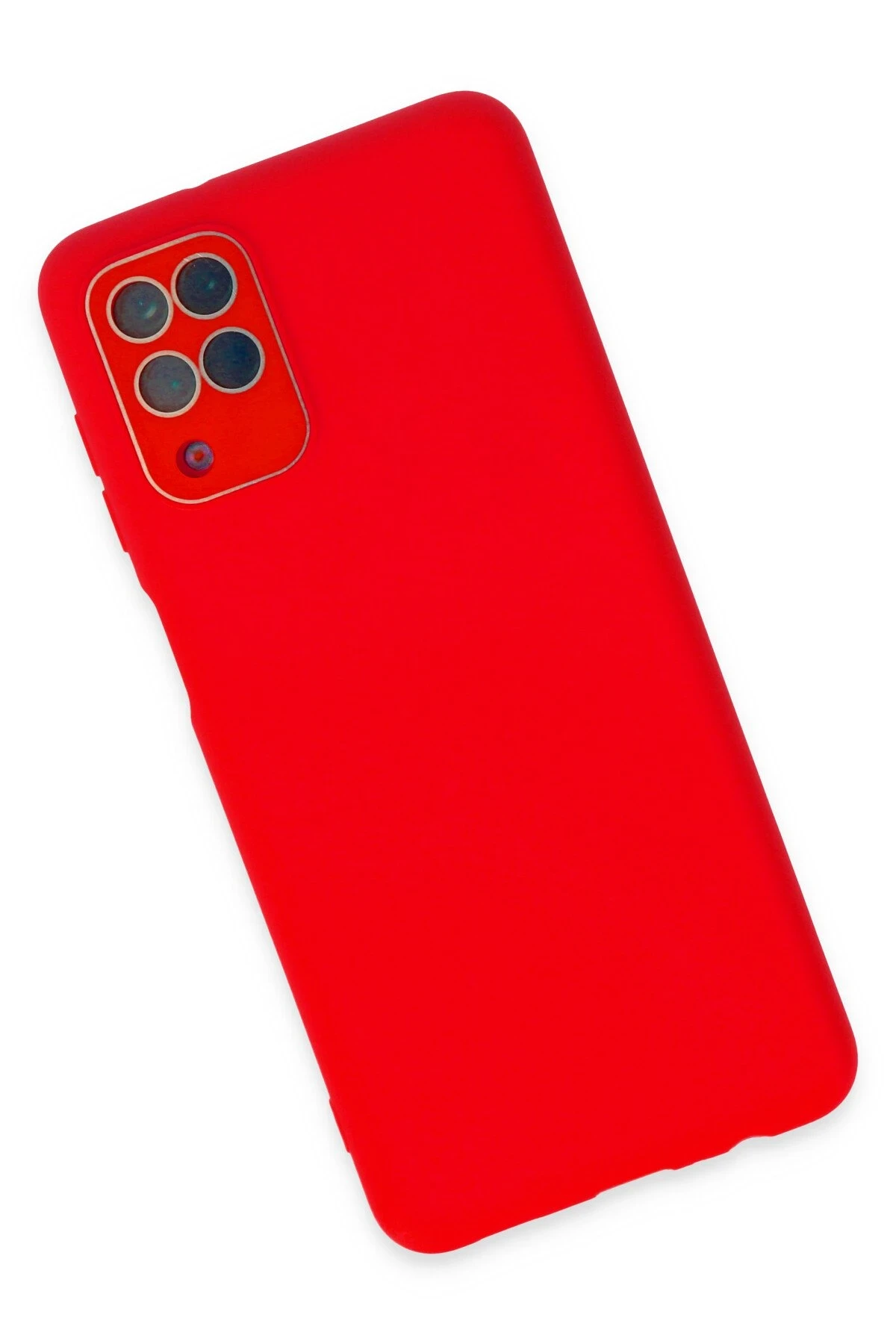 Newface Samsung Galaxy A22 Kılıf Lansman Glass Kapak - Kırmızı