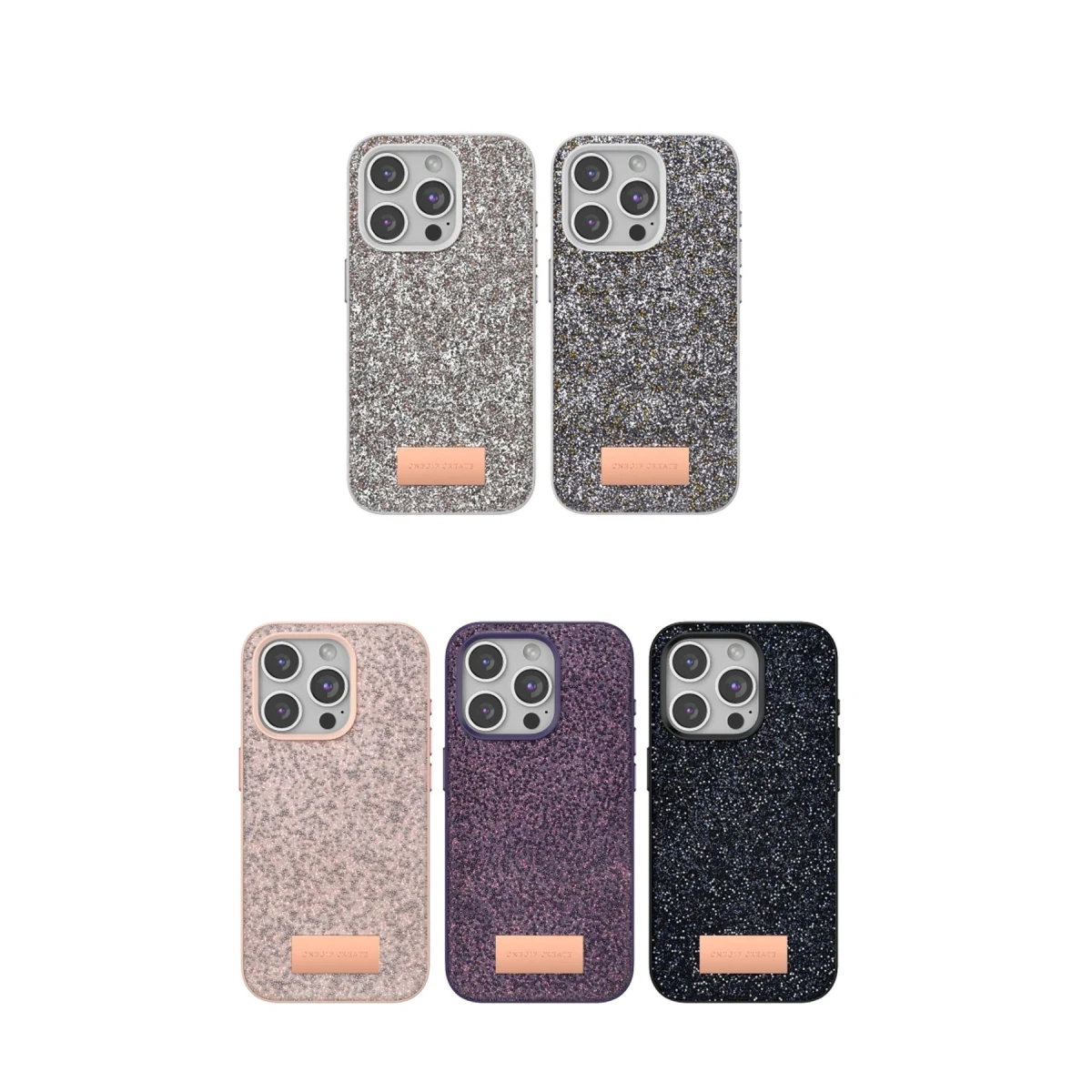 Onegif Apple iPhone 15 Pro Bright Simli Kapak - Gümüş